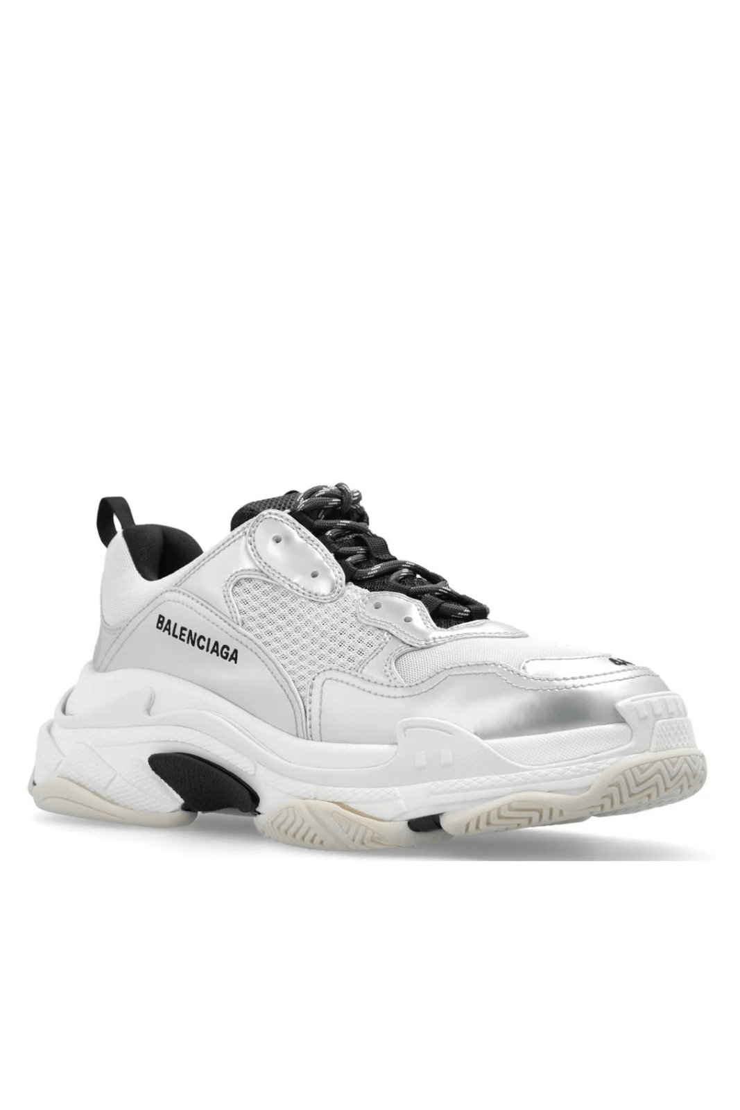 Кецове с връзки Balenciaga Triple S, сиви, метализирани
