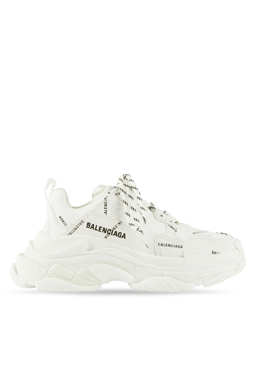 Кецове Balenciaga Triple S с лого по цялото бяло