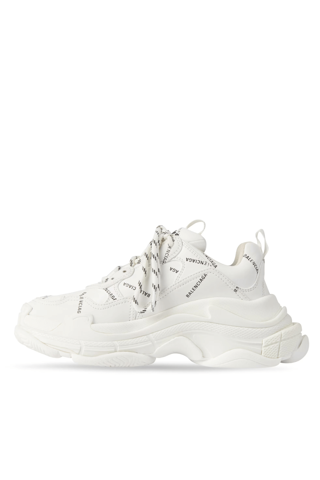 Кецове Balenciaga Triple S с лого по цялото бяло