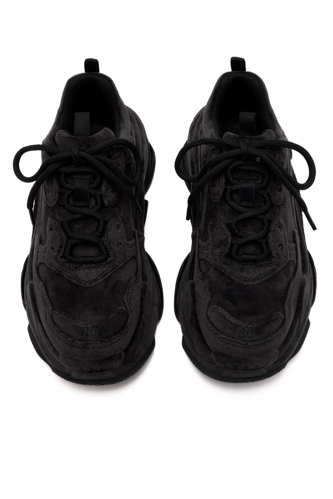 Balenciaga Women's Triple S sneakers Black Velvet