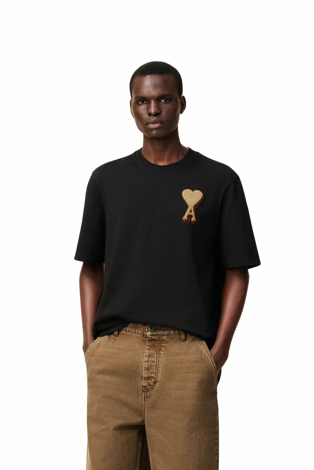 Черна унисекс тениска Ami Paris De Coeur