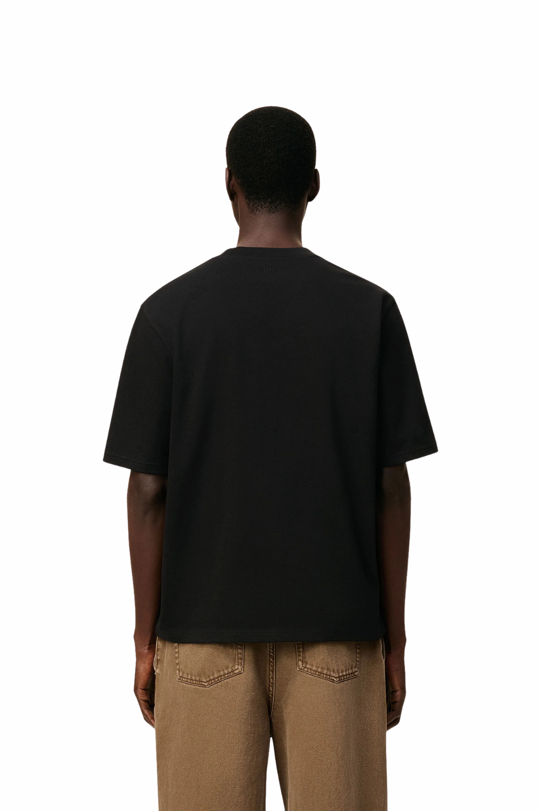 Ami Paris Black beige Cotton Ami De Coeur T-shirt