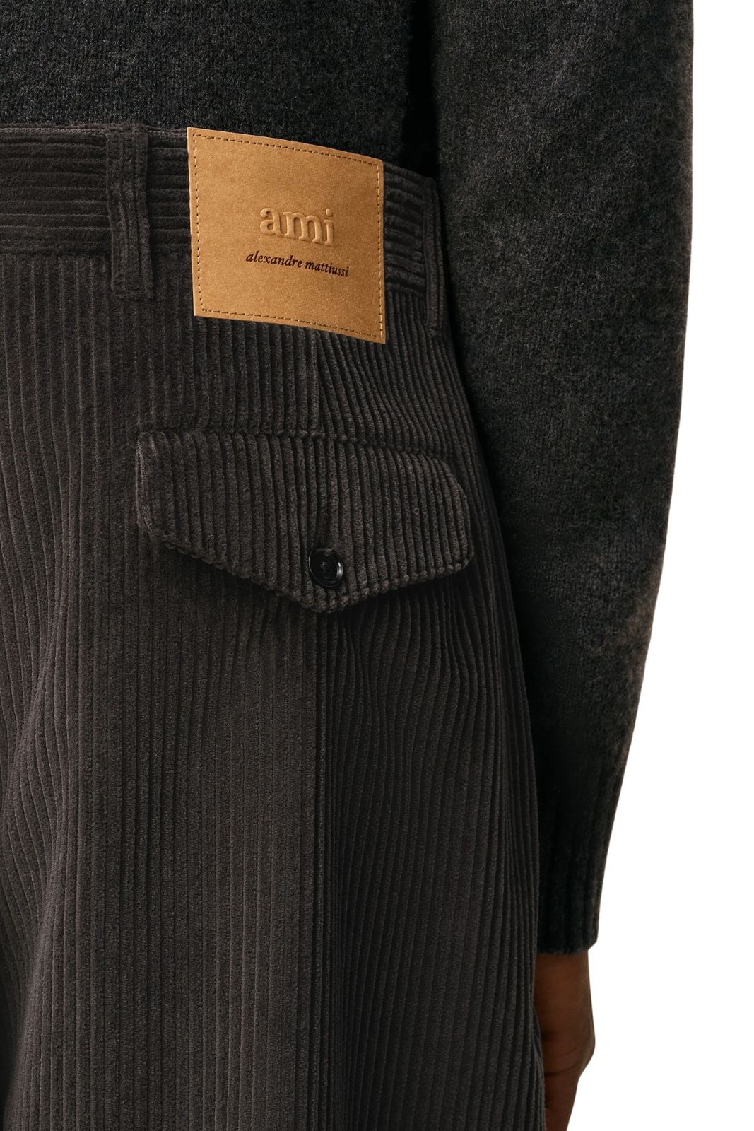 Ami Paris Black Cotton Carrot Oversized Trousers