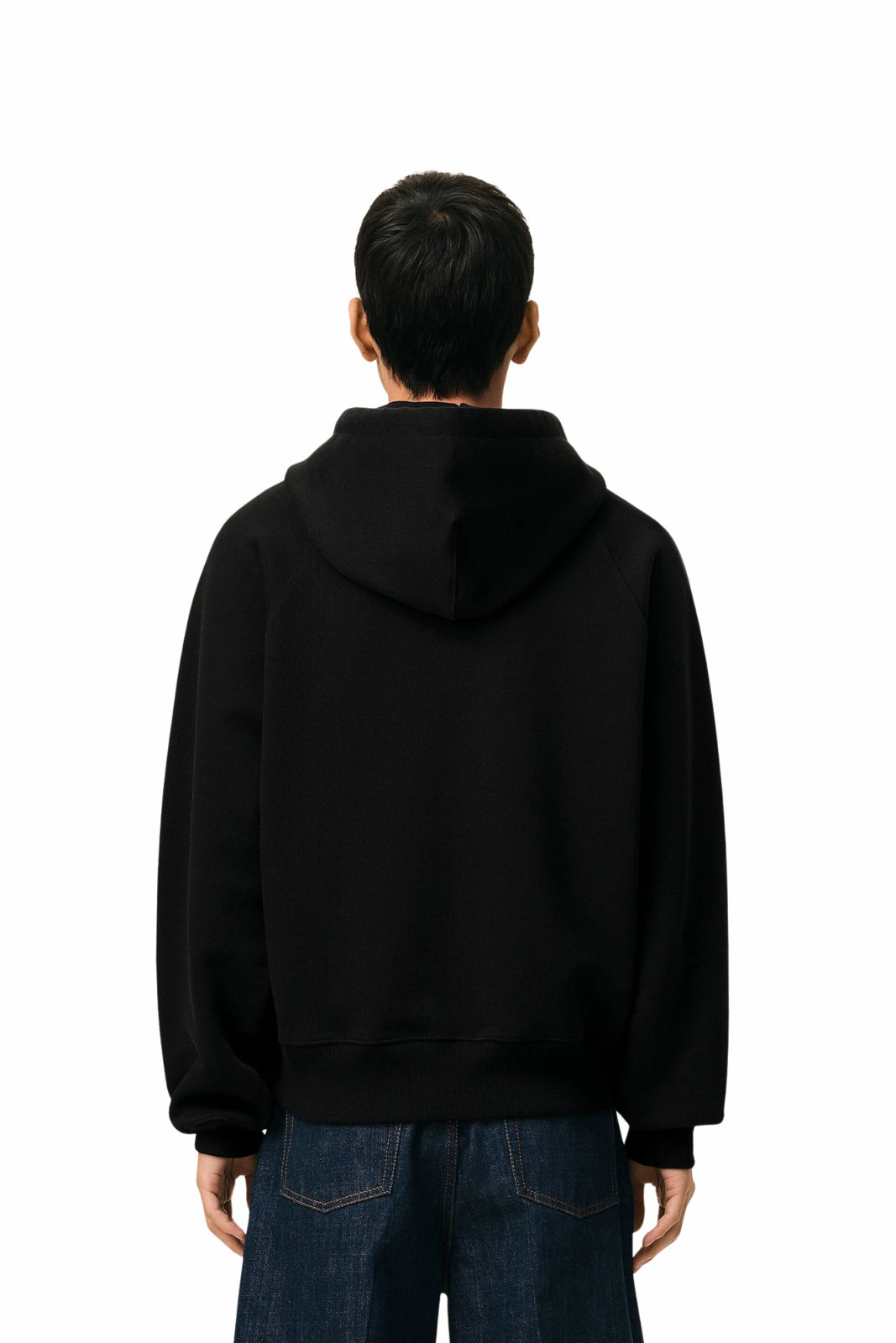 Ami Paris Black Cotton Embossed Ami De Coeur Zipped Hoodie