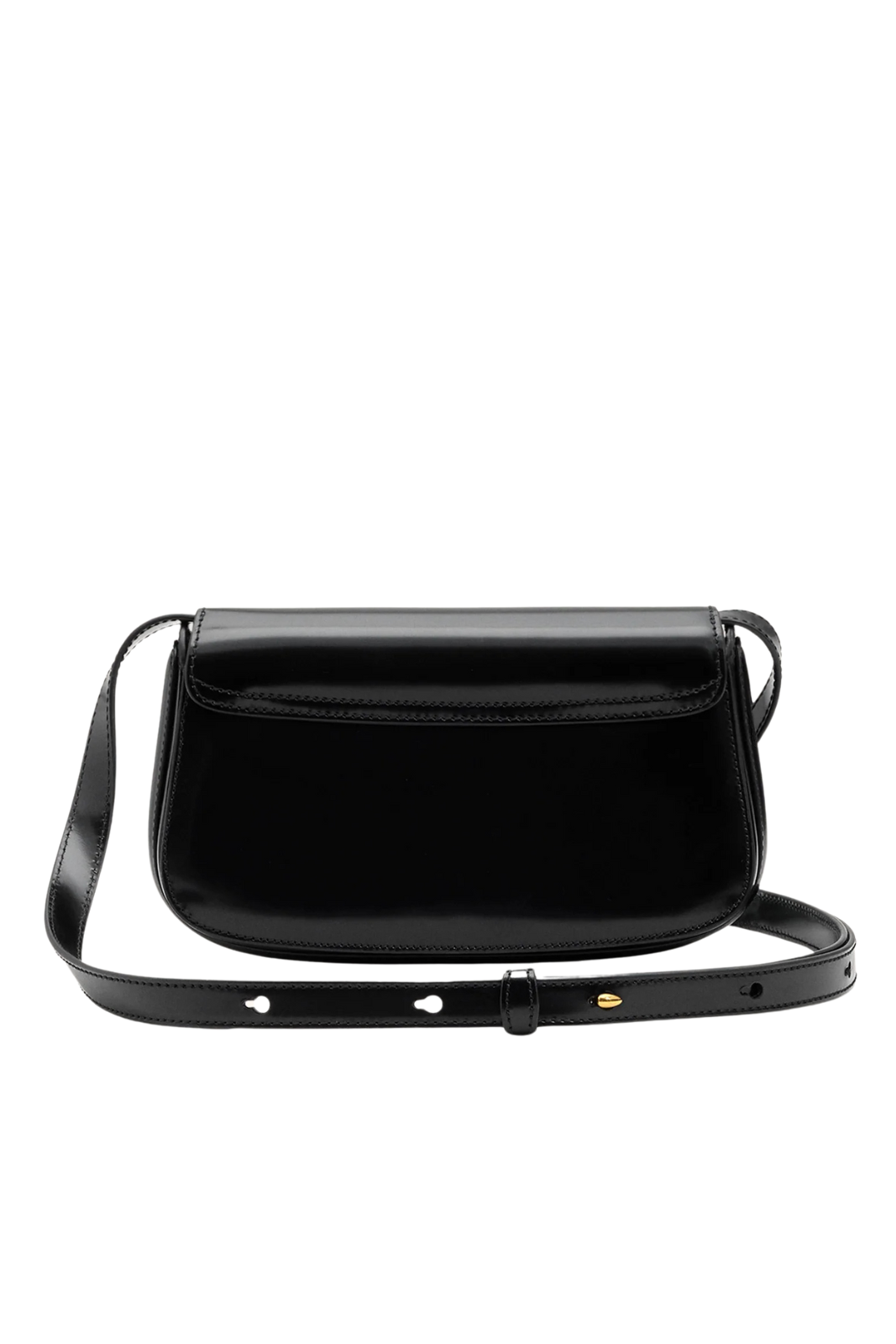 Ami Paris Black Glazed Leather Small Crossbody Paris Bag