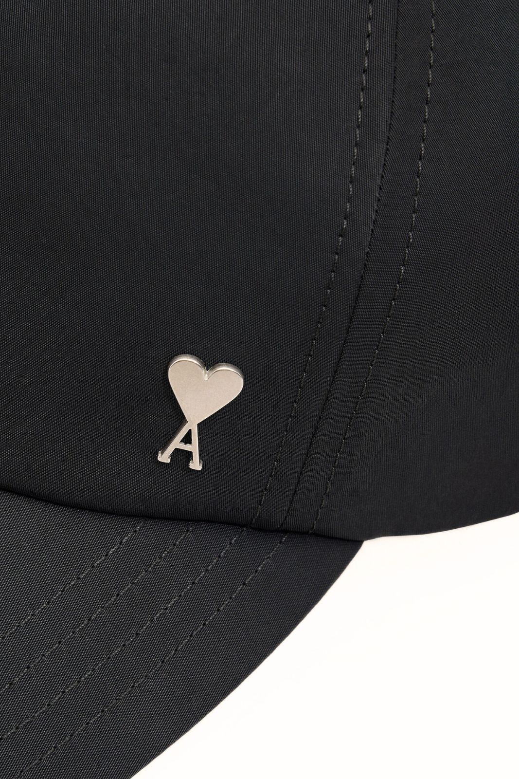 Ami Paris Antracite Nylon Ami De Coeur Stud Cap
