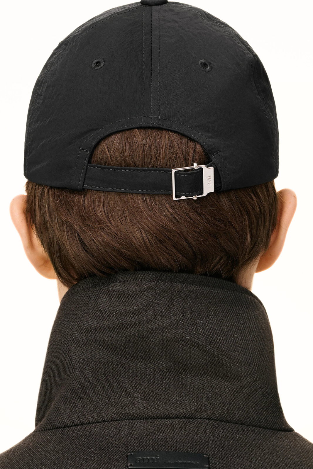 Ami Paris Antracite Nylon Ami De Coeur Stud Cap