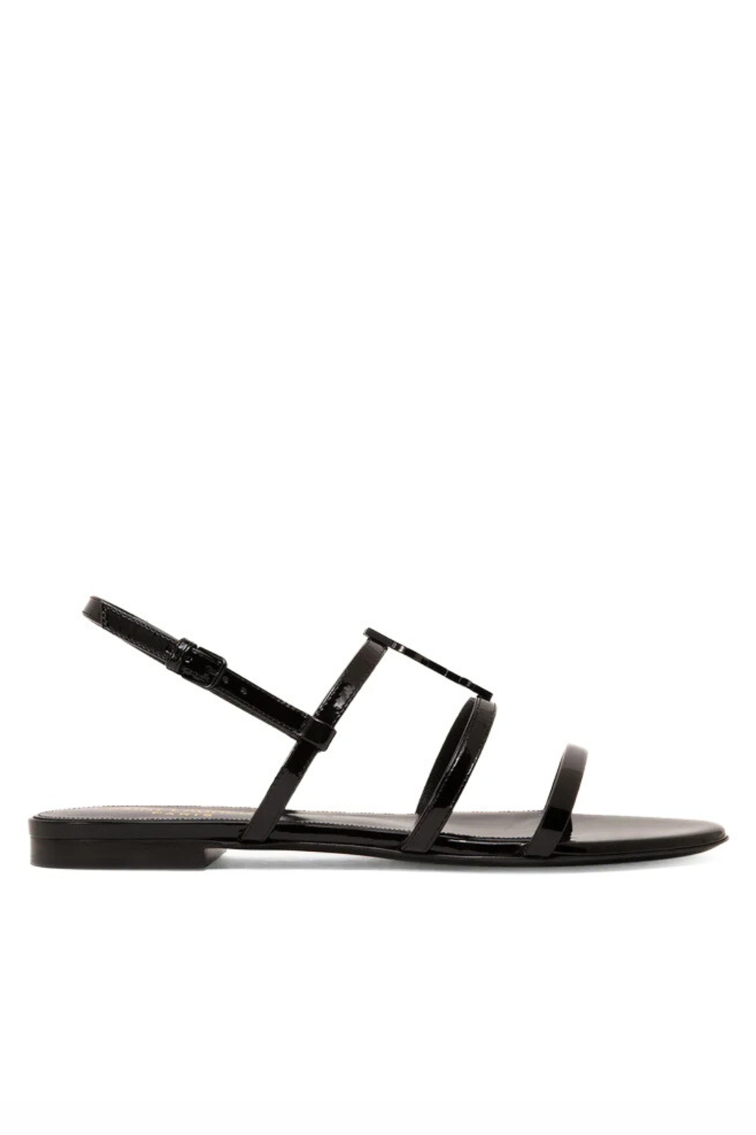 Saint Laurent Black Cassandra Flat Sandals