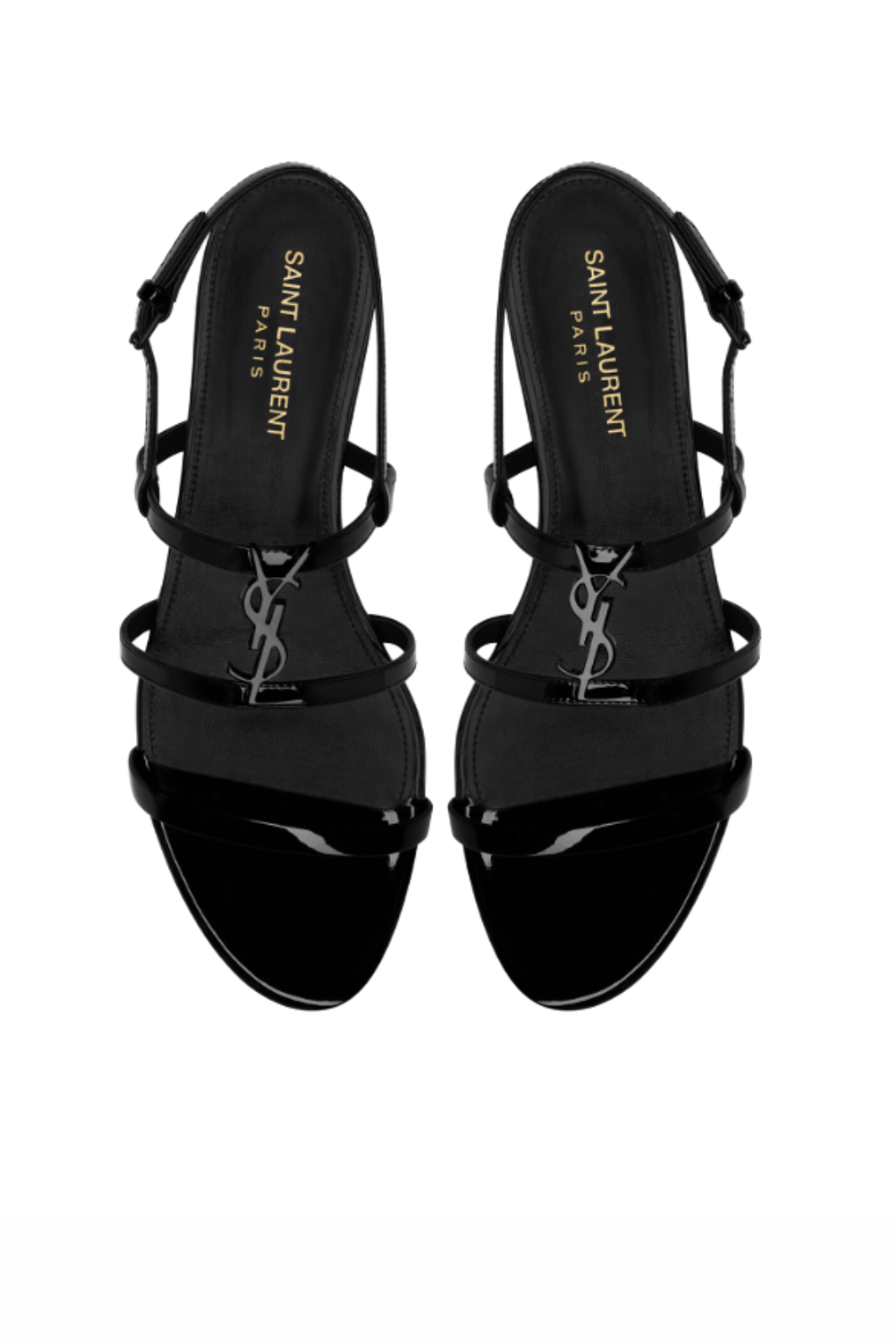 Saint Laurent Black Cassandra Flat Sandals