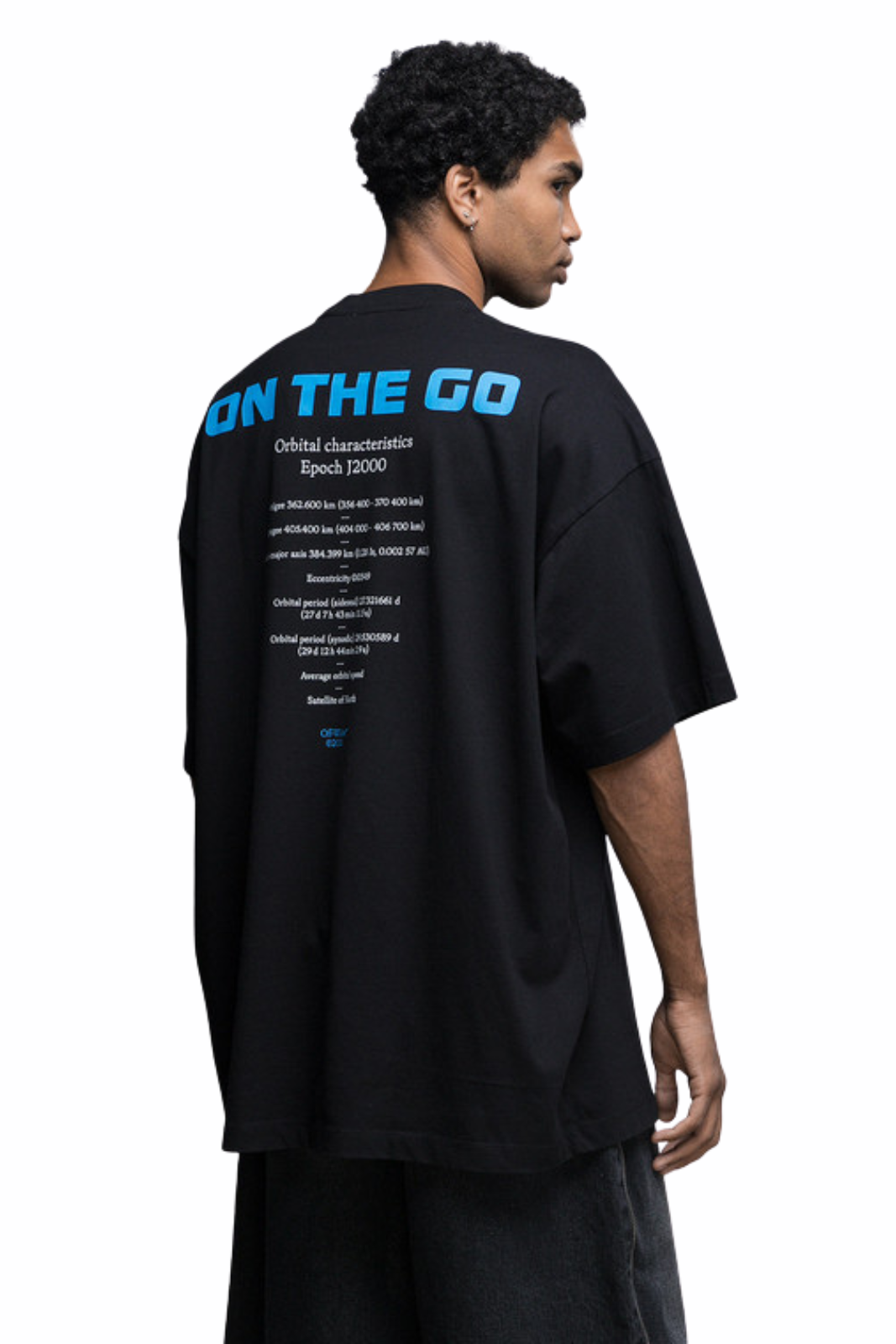 Off-White Black T-shirt on the moving moon