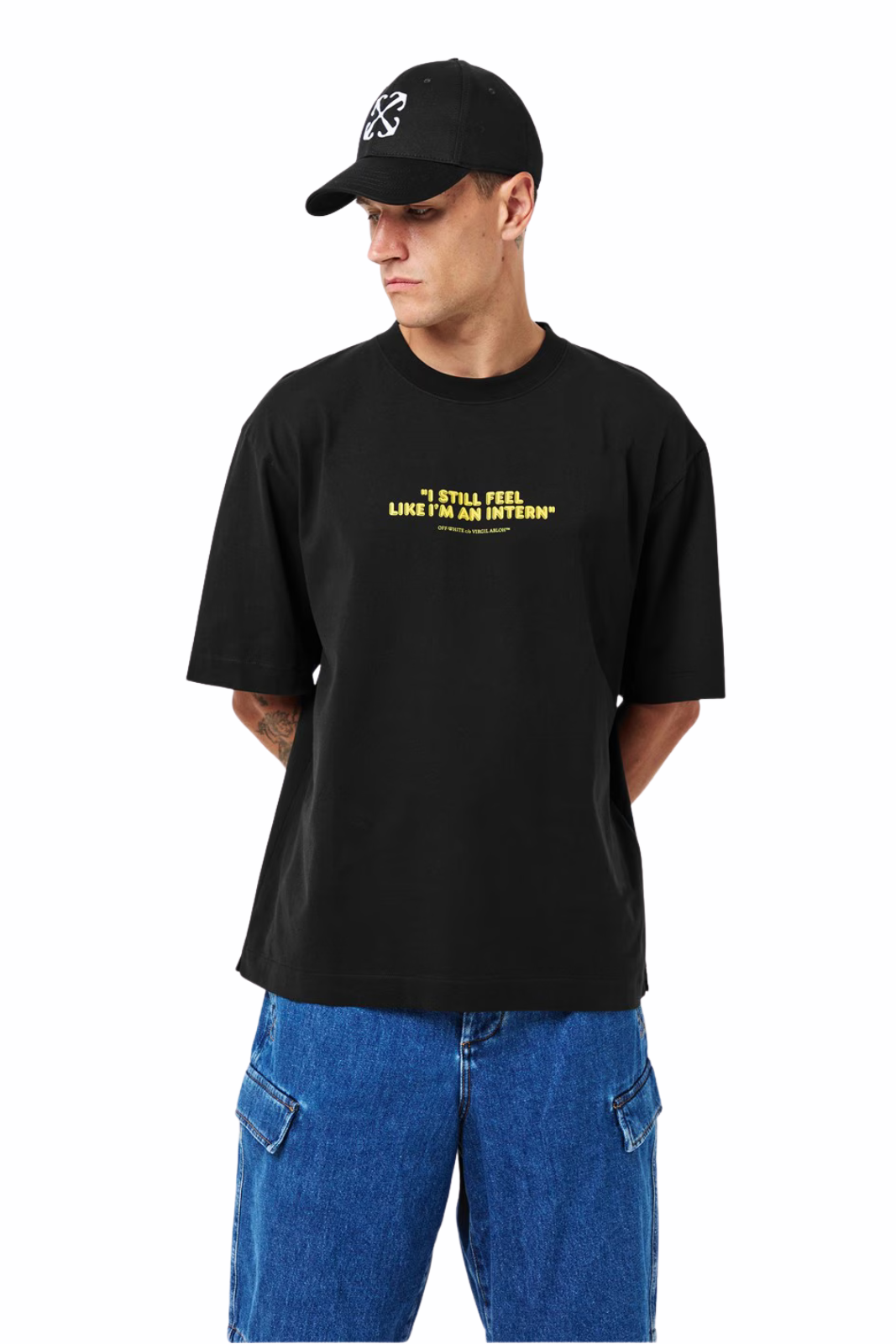 Off-White Black t-shirt with inscription I still feel like I am an Intern