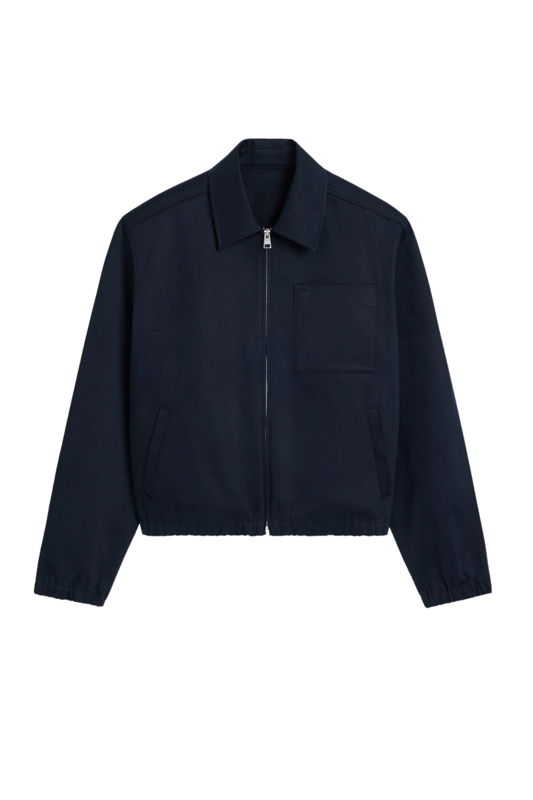 Памучно яке с цип Ami Paris Navy Ami de Coeur