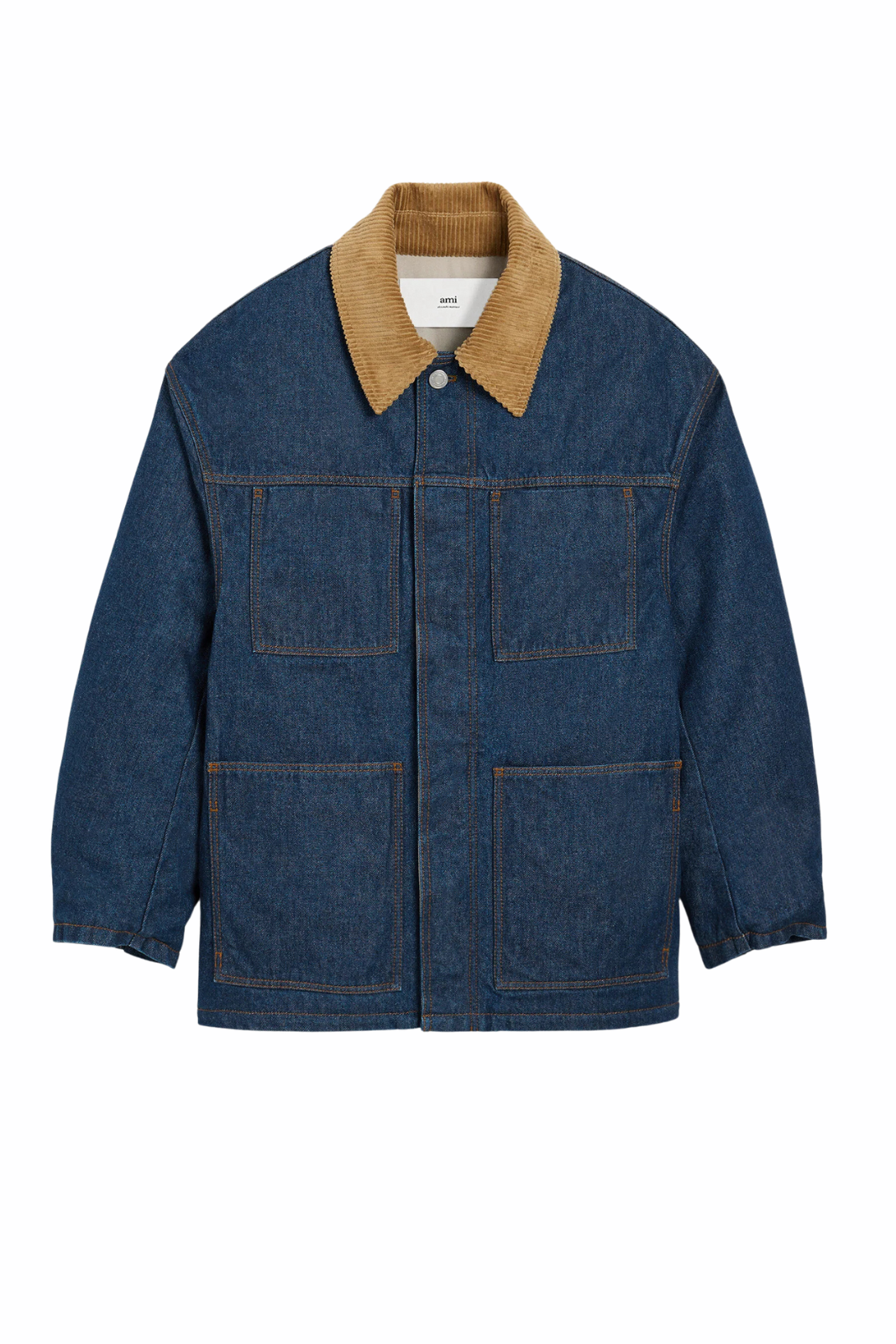 Ami Paris Blue Cotton Padded Worker Jacket