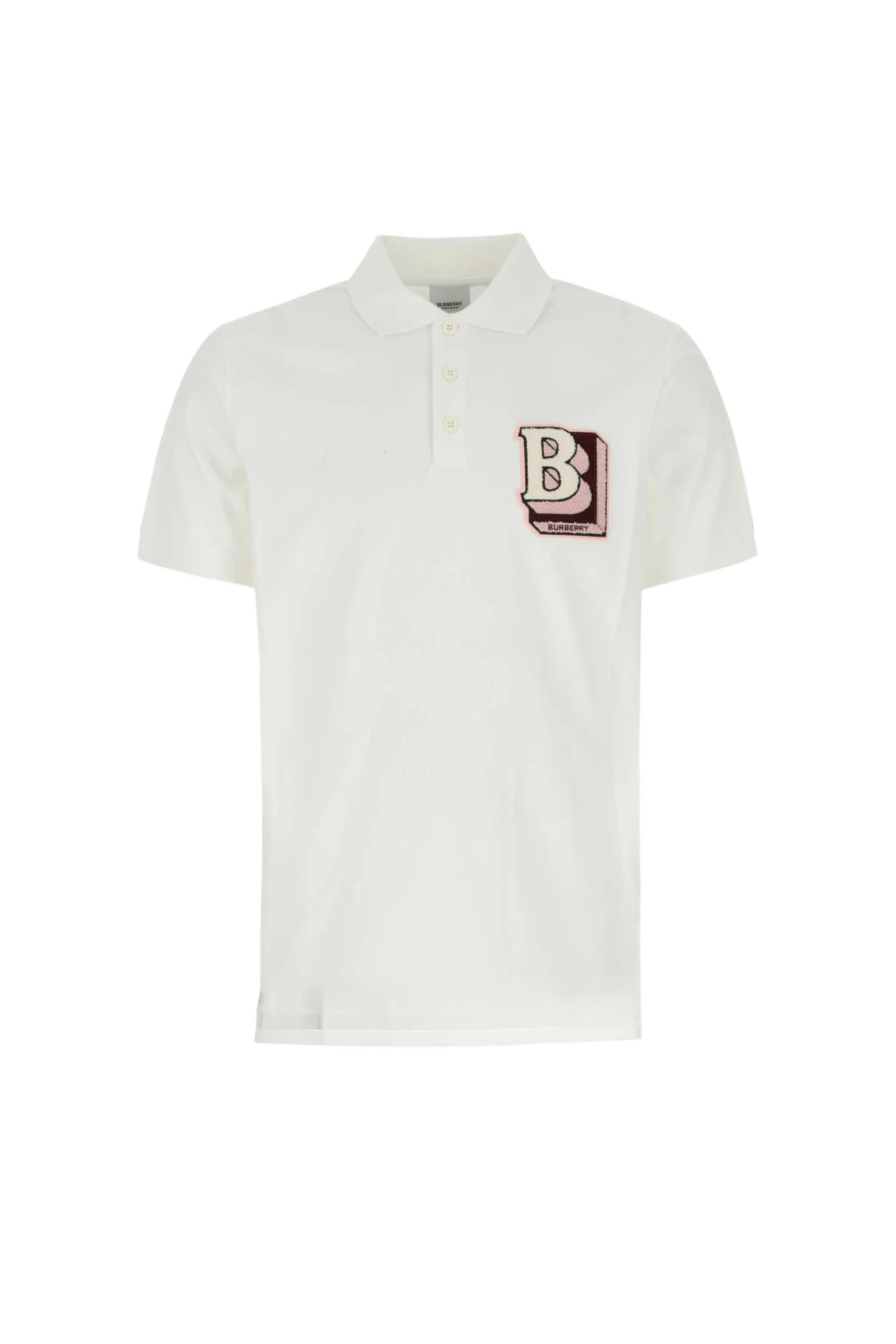Burberry Logo Patch Short-Sleeved Polo Shirt White