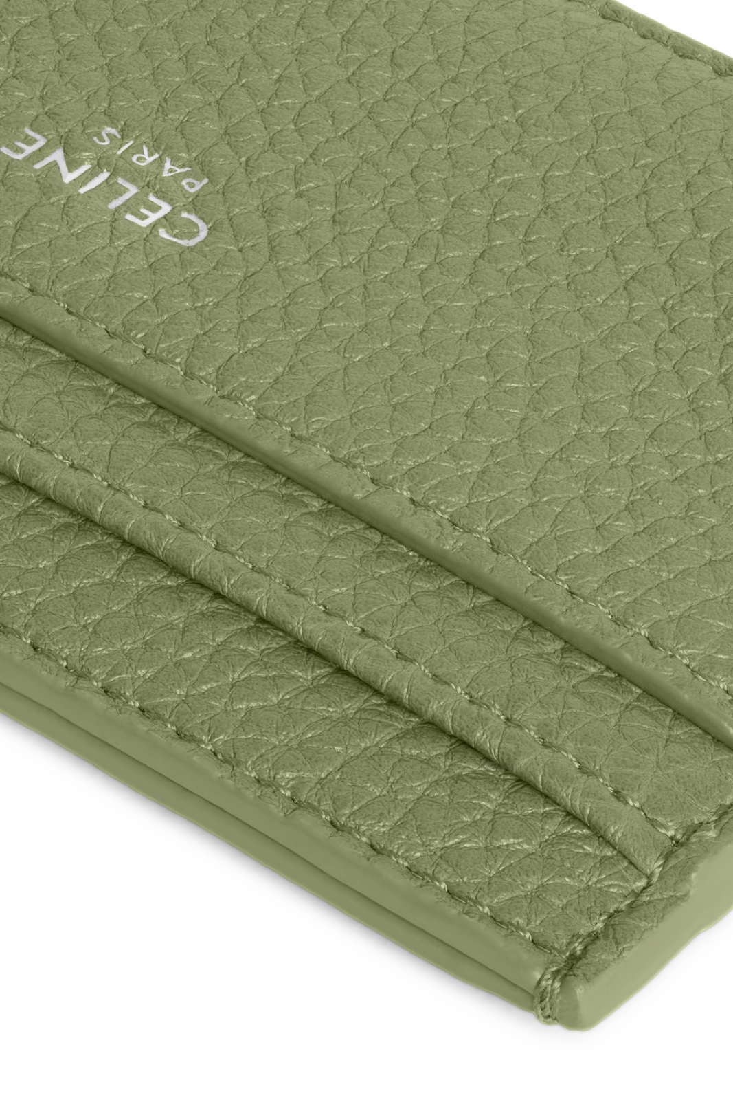 Celine Card Holder in Grained Calfskin Khaki