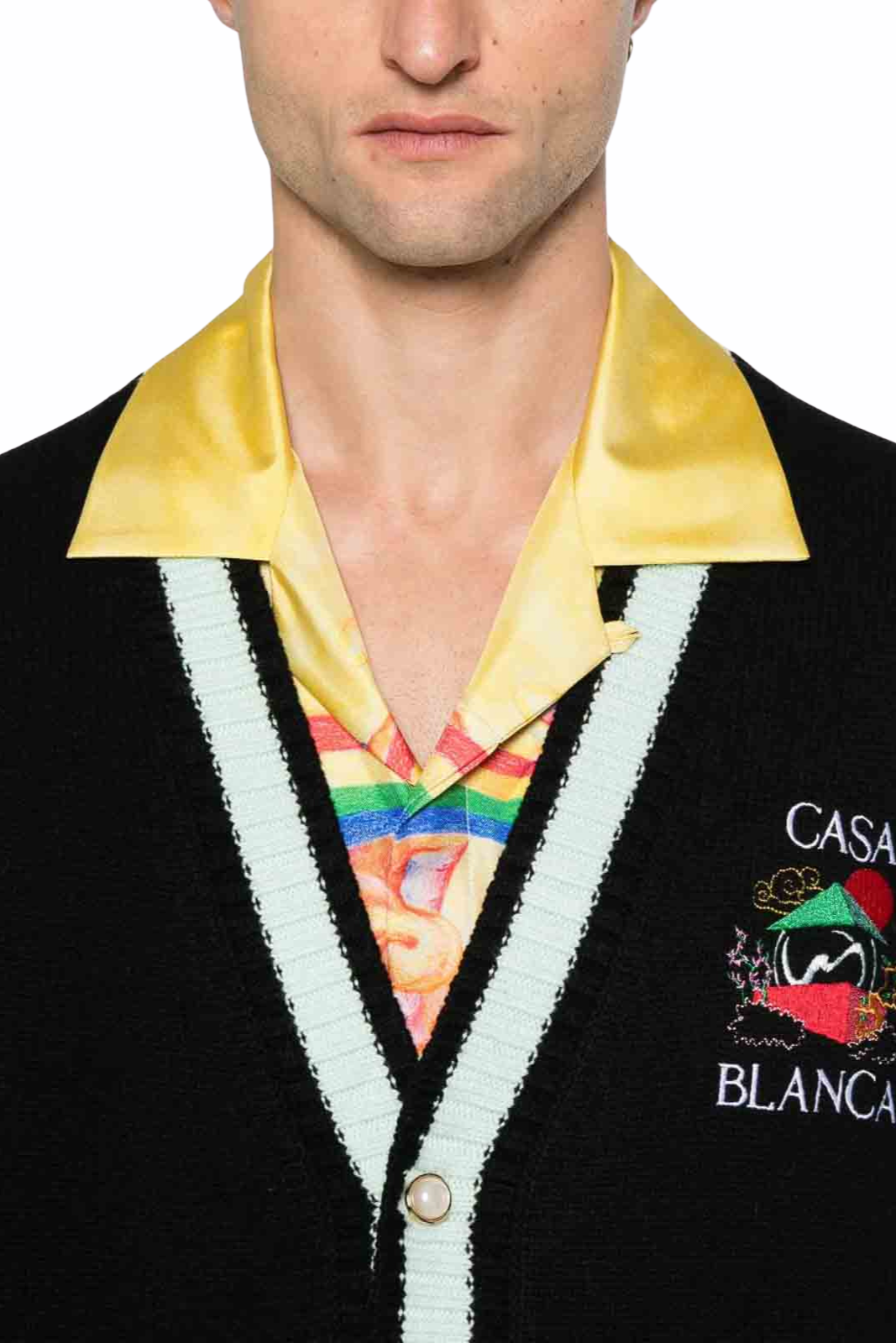 Casablanca Embroidered Cardigan Black