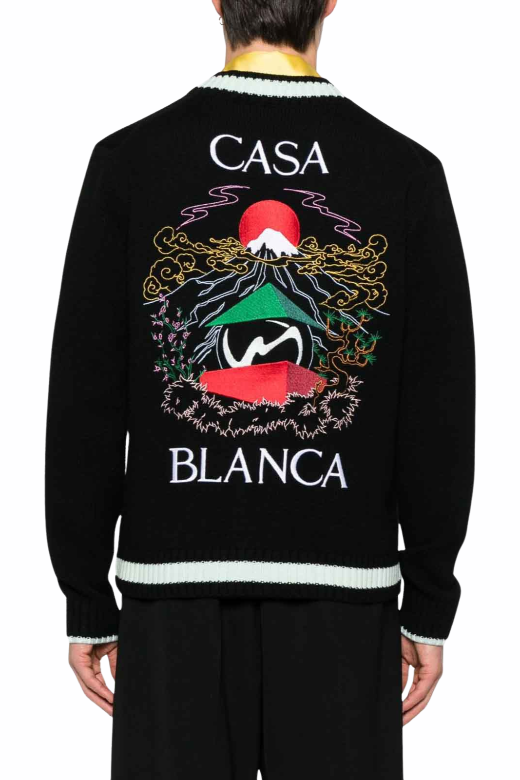 Casablanca Embroidered Cardigan Black