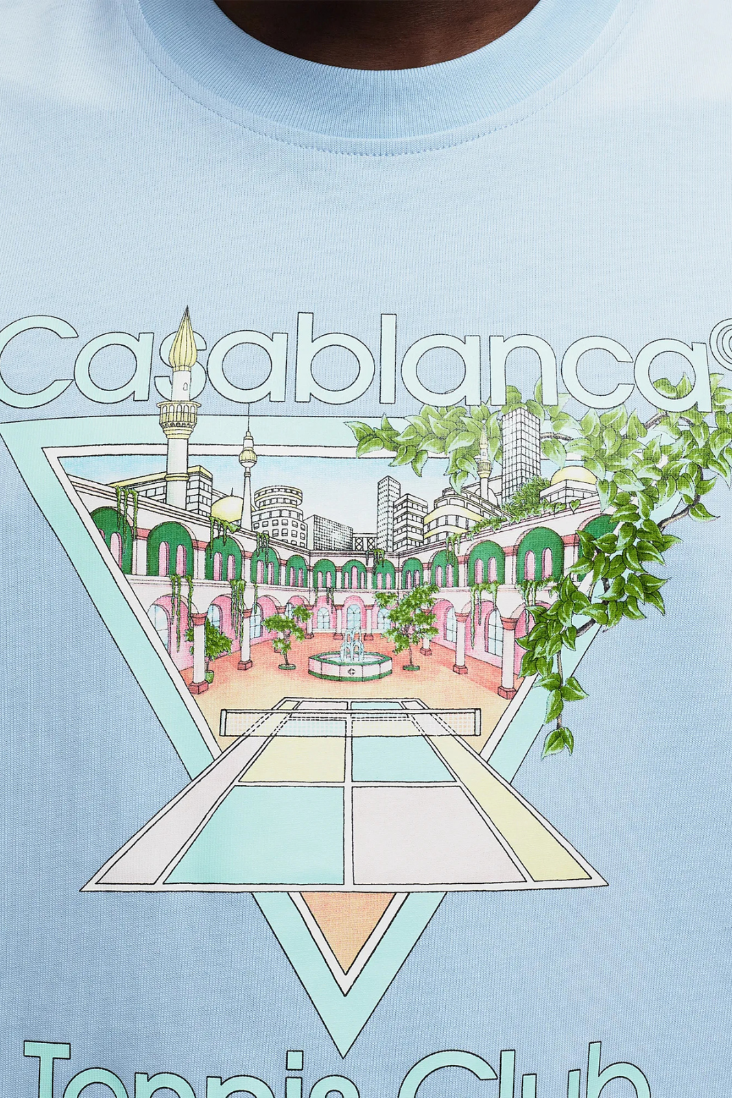 Casablanca Blue Tennis Club Organic Cotton T-Shirt