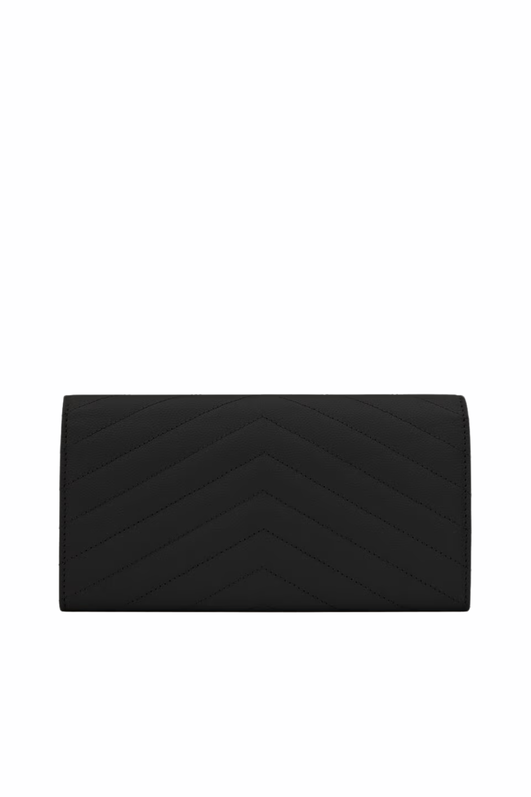 Saint Laurent Cassandre Matelassé Large Flap Wallet in Grain de Poudre Leather Black