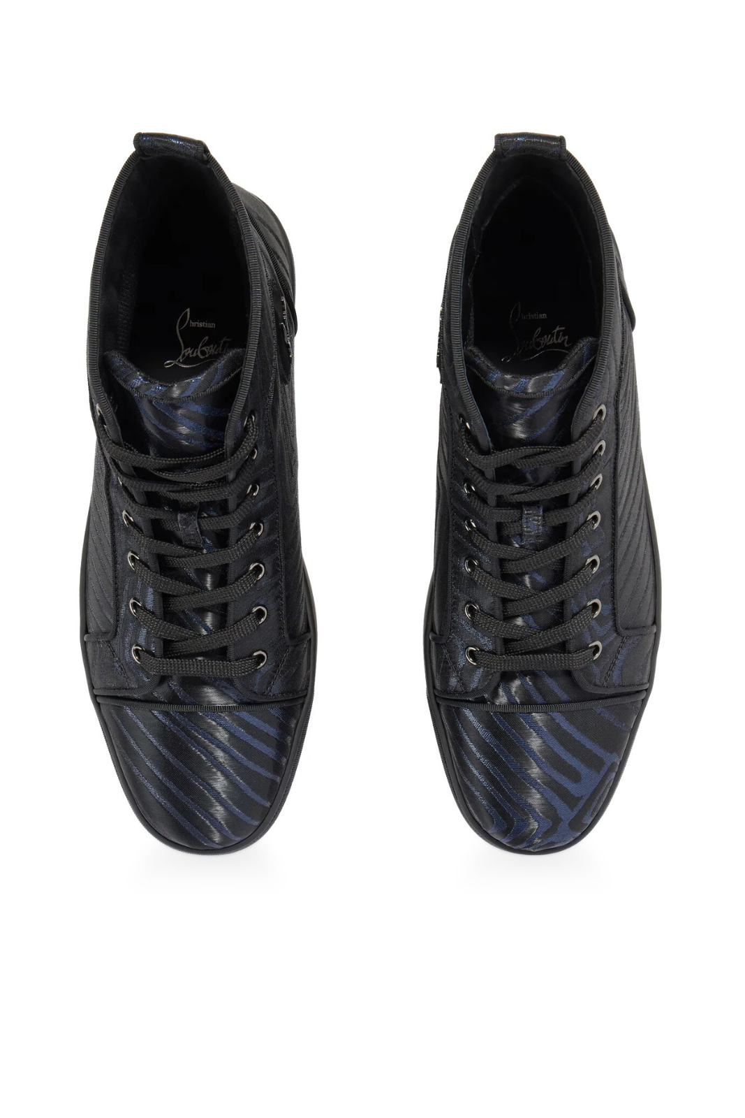 Christian Louboutin Louis Flat Jacquard Ocean High Top Man Sneakers