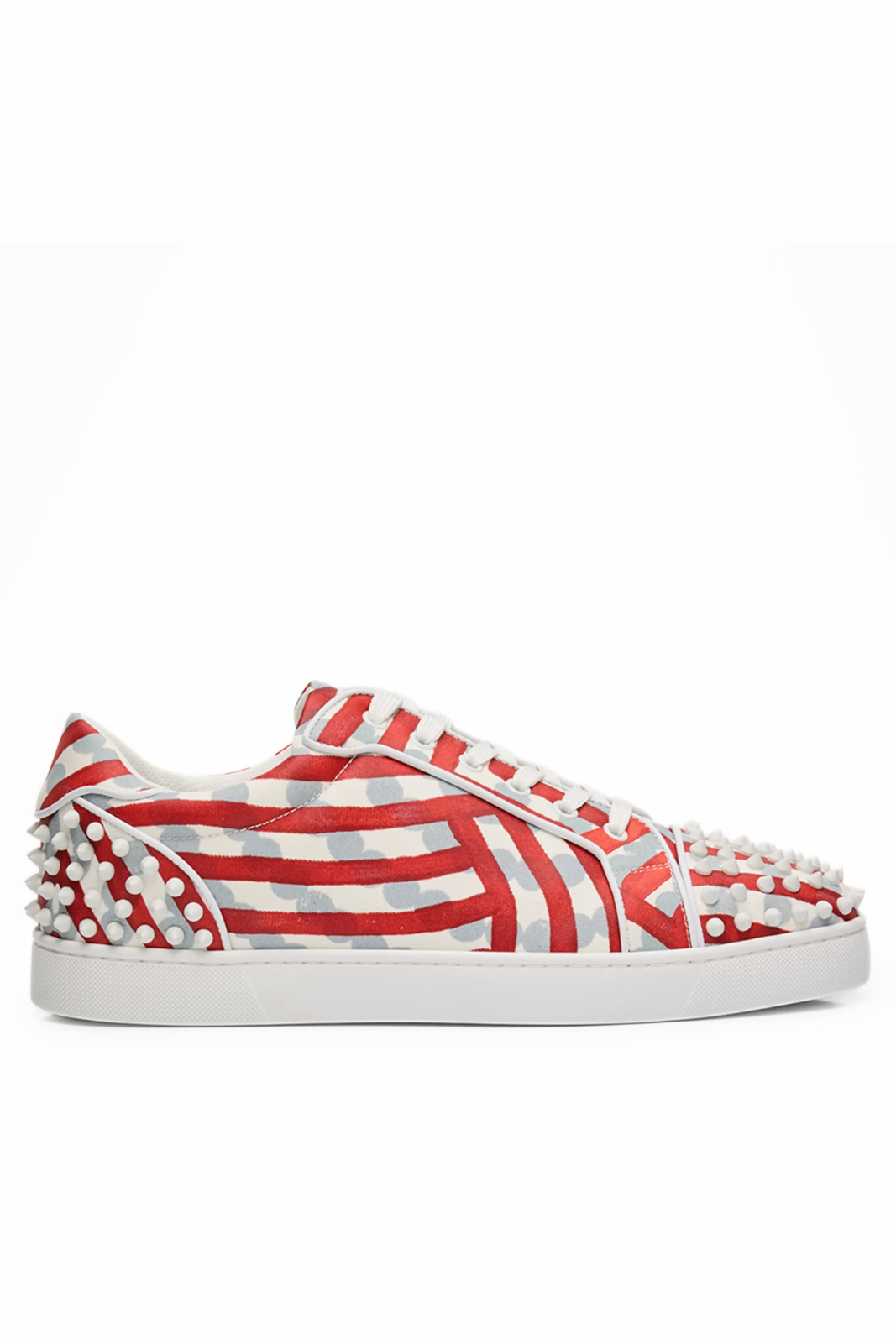Christian Louboutin Men's Louis Gaagal Spike Low-Top Sneakers