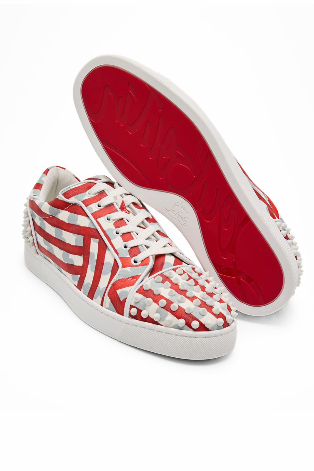 Christian Louboutin Men's Louis Gaagal Spike Low-Top Sneakers
