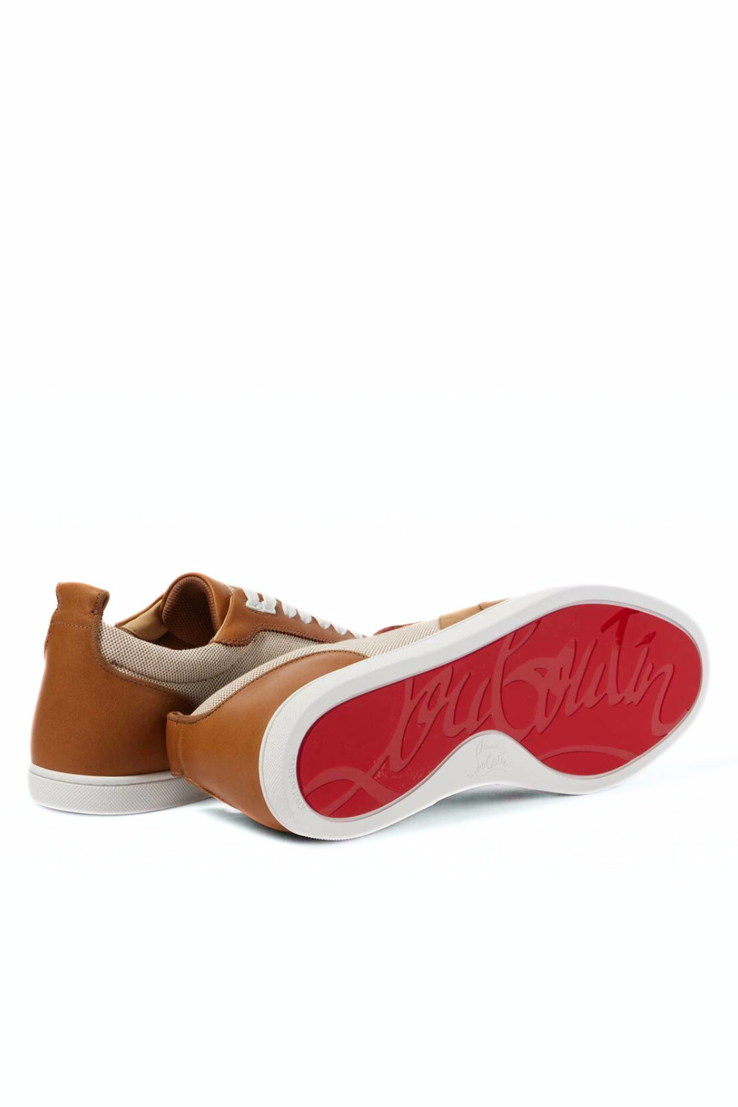 Christian Louboutin Tutti Rui Leather-Trimmed Sneakers Brown Men