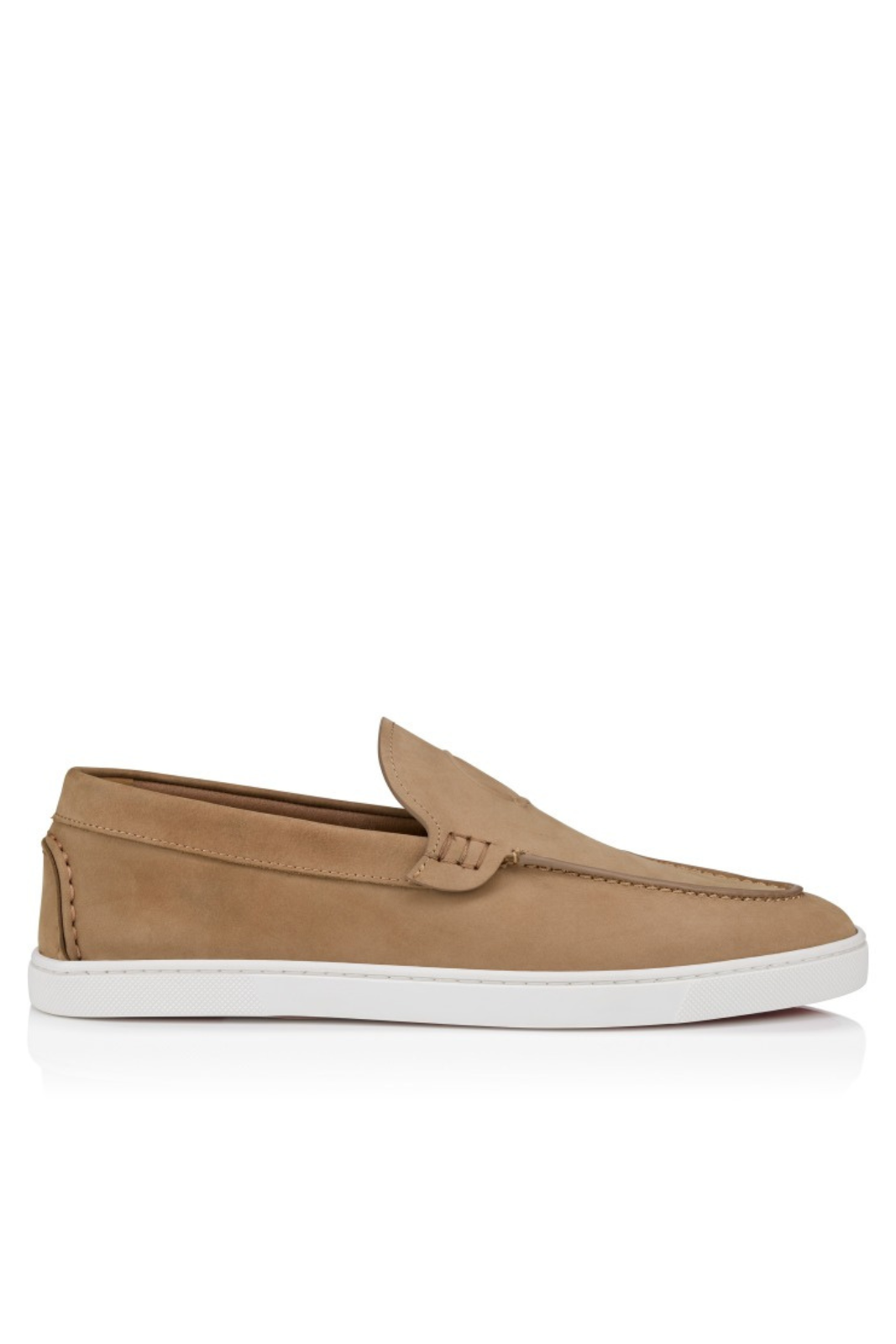 Christian Louboutin Moonboat Moccasins in Lionne Reversed Nubuck Leather for Men
