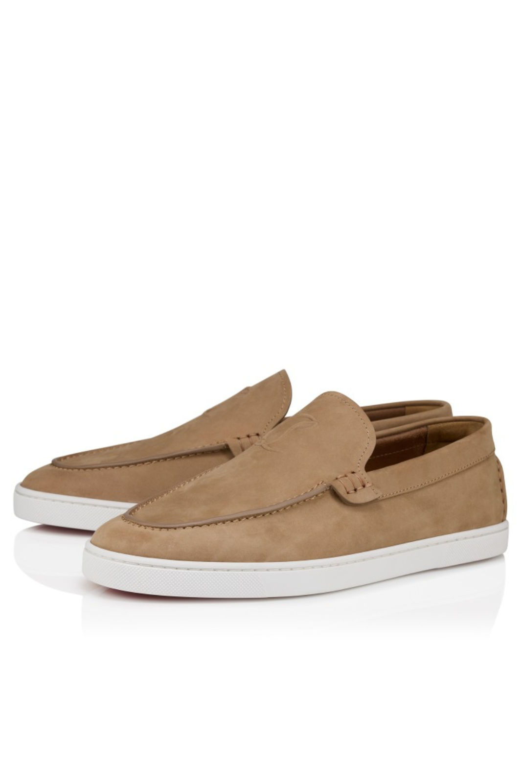 Christian Louboutin Moonboat Moccasins in Lionne Reversed Nubuck Leather for Men