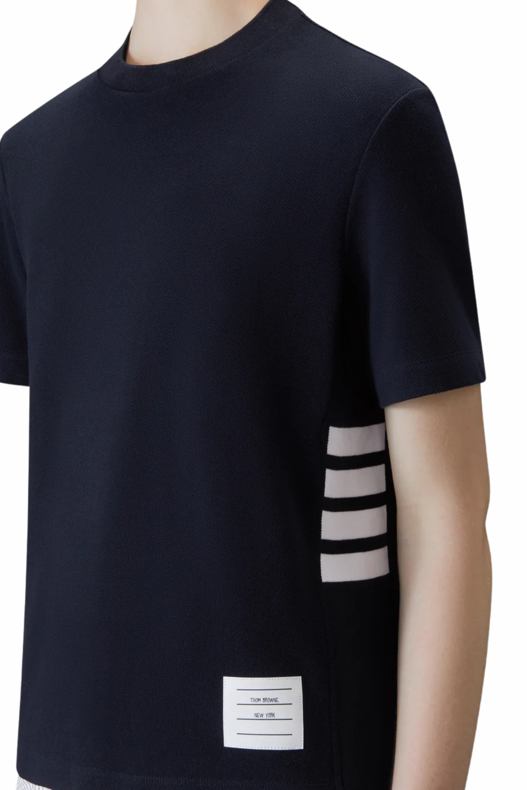 Thom Browne 4-Bar раиран памучен суичър в сиво