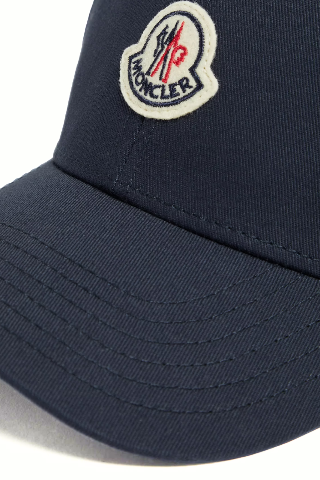 Moncler Cotton Gabardine Baseball Cap Navy