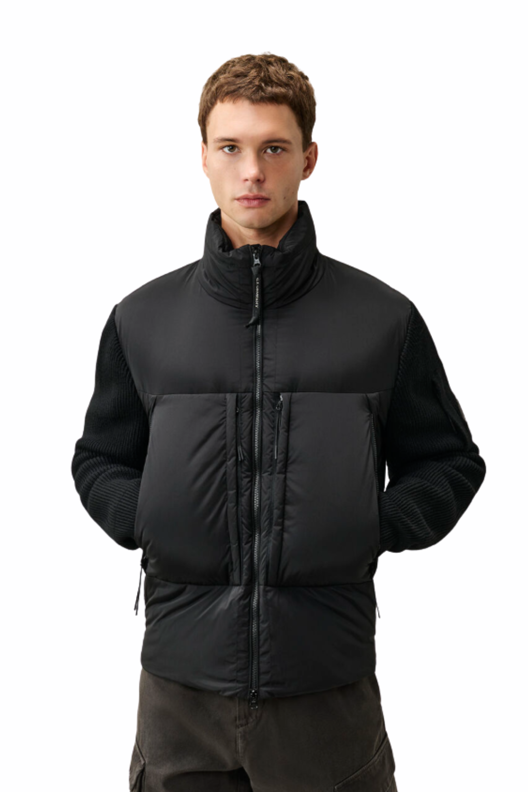 C.P Company Extrafine Merino Wool Mixed Lens Zip Sweater