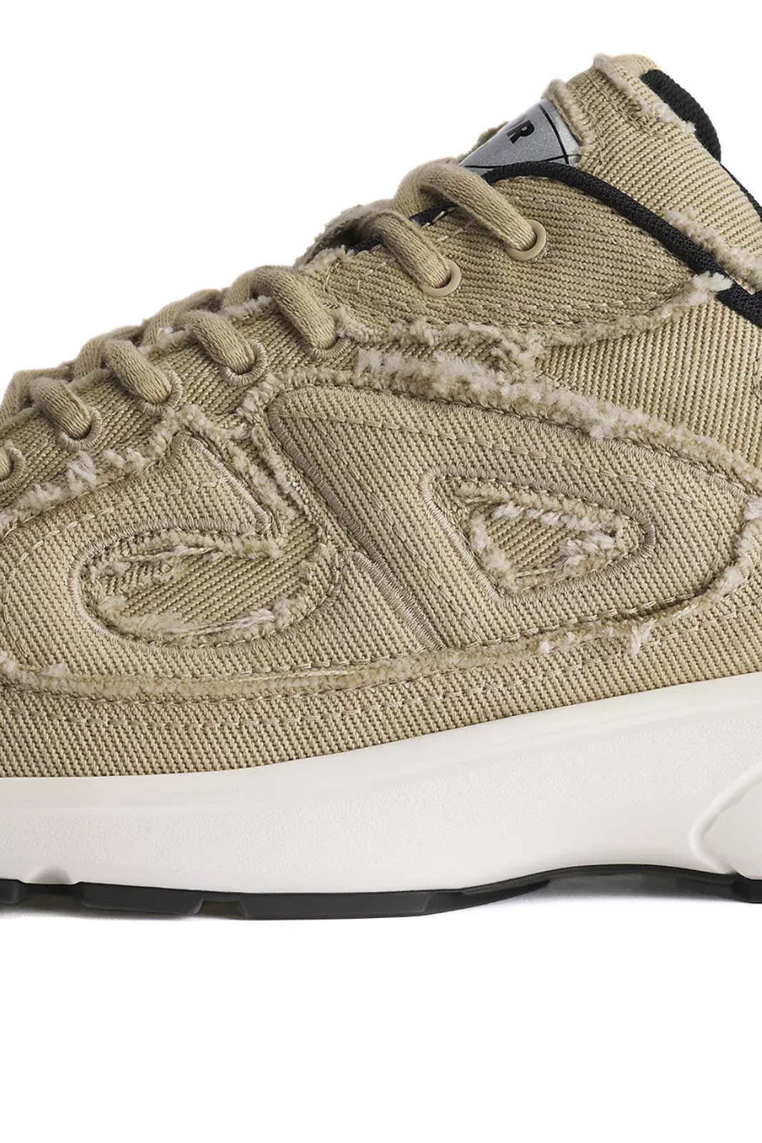 Dior B30 Countdown Sneaker Beige Fringed Denim-Effect Stonewashed Canvas