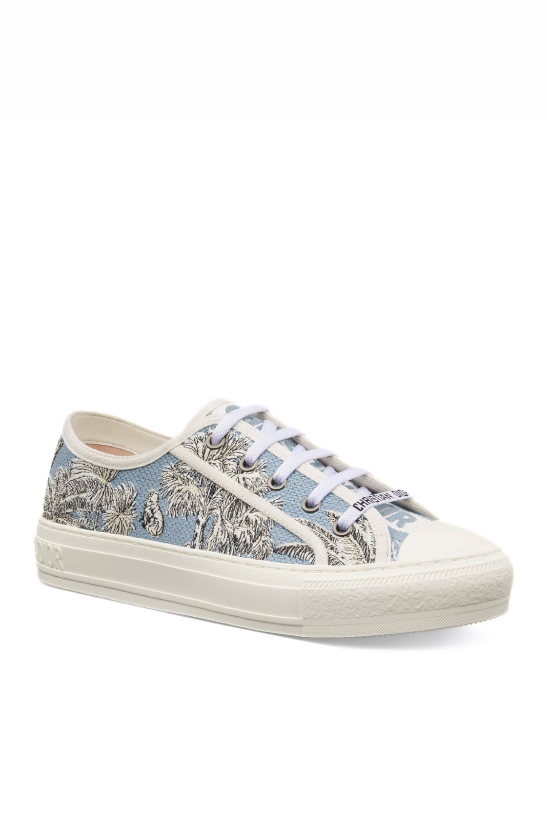 Dior Dioriviera Walk'n'Dior Sneaker Celestial Blue and White Toile de Jouy Palms for women