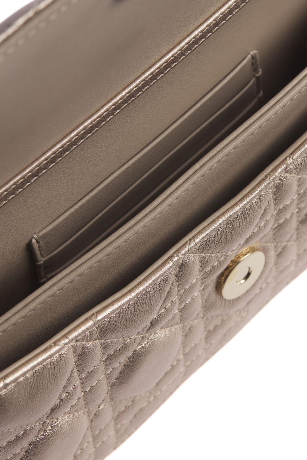 Dior My Dior Mini Bag Metallic Pale Gold-Tone Cannage Calfskin