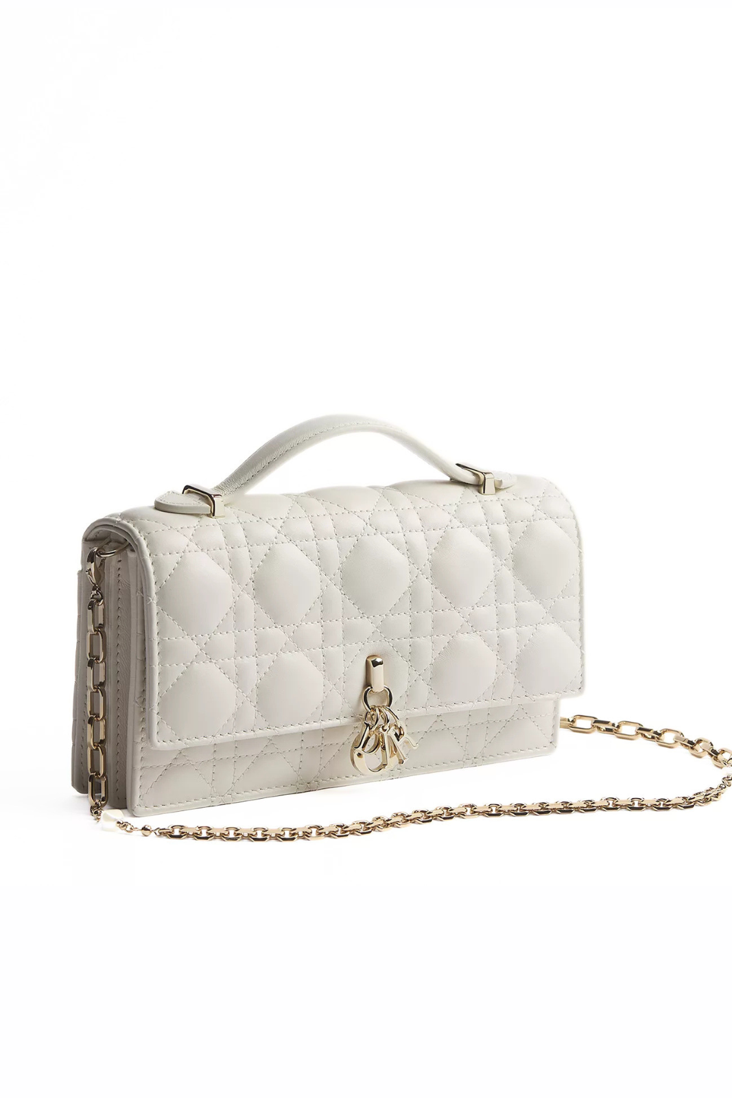 Dior My Dior Mini Bag Latte Cannage Lambskin White