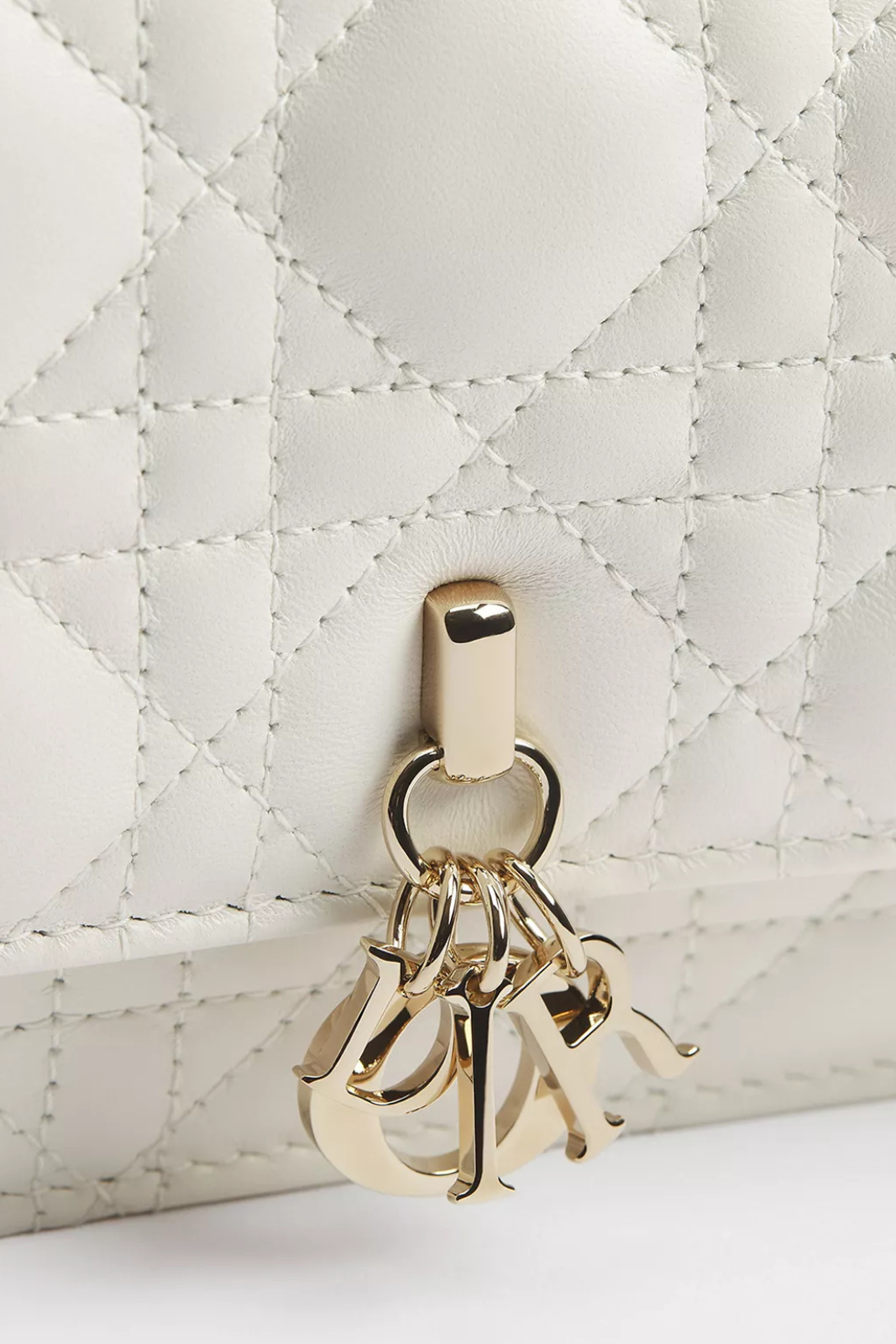 Dior My Dior Mini Bag Latte Cannage Lambskin White