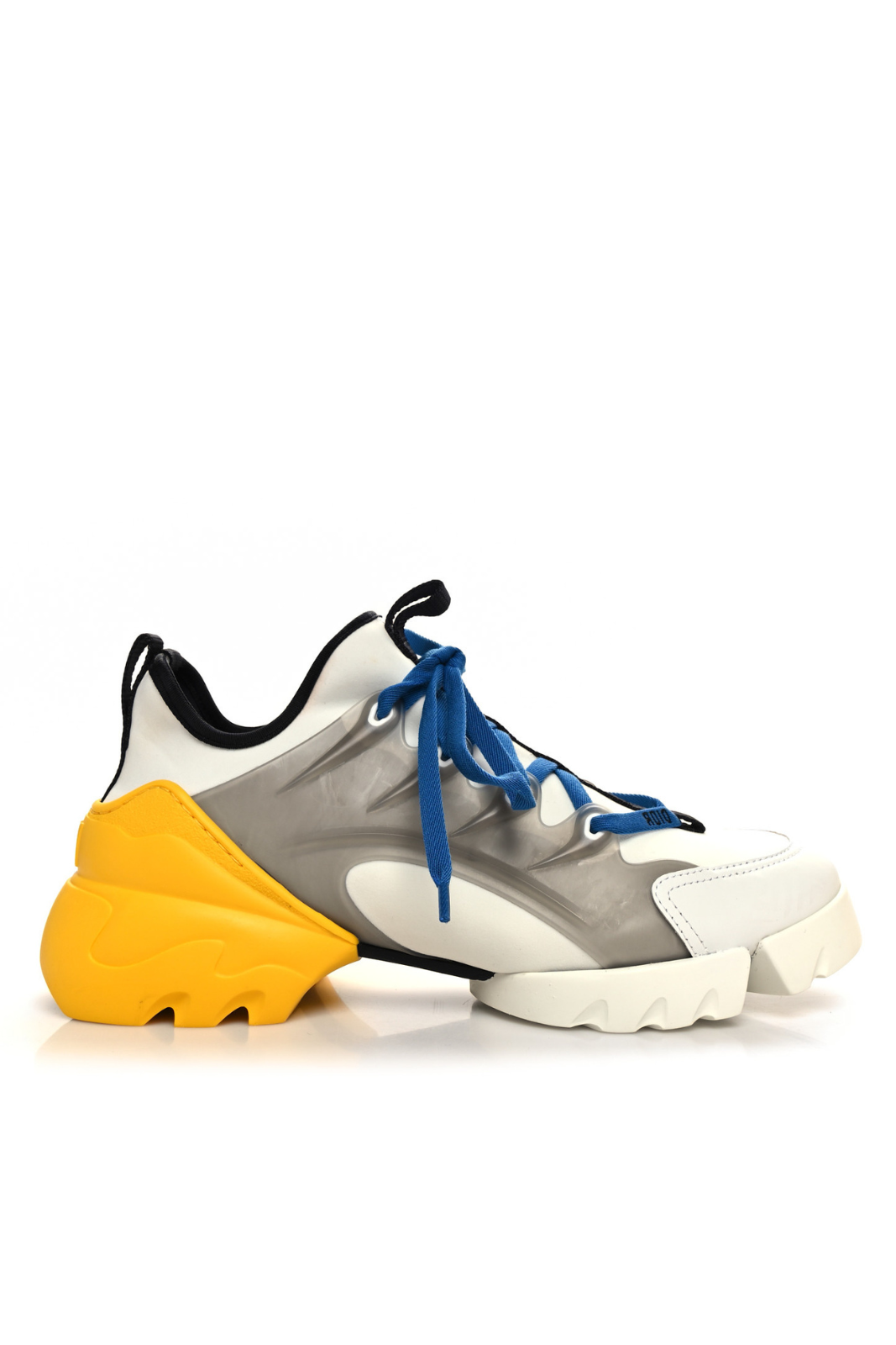 Dior Neoprene Rubber Womens D-Connect Sneakers White Grey