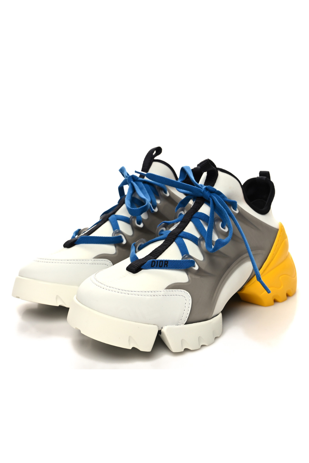 Dior Neoprene Rubber Womens D-Connect Sneakers White Grey