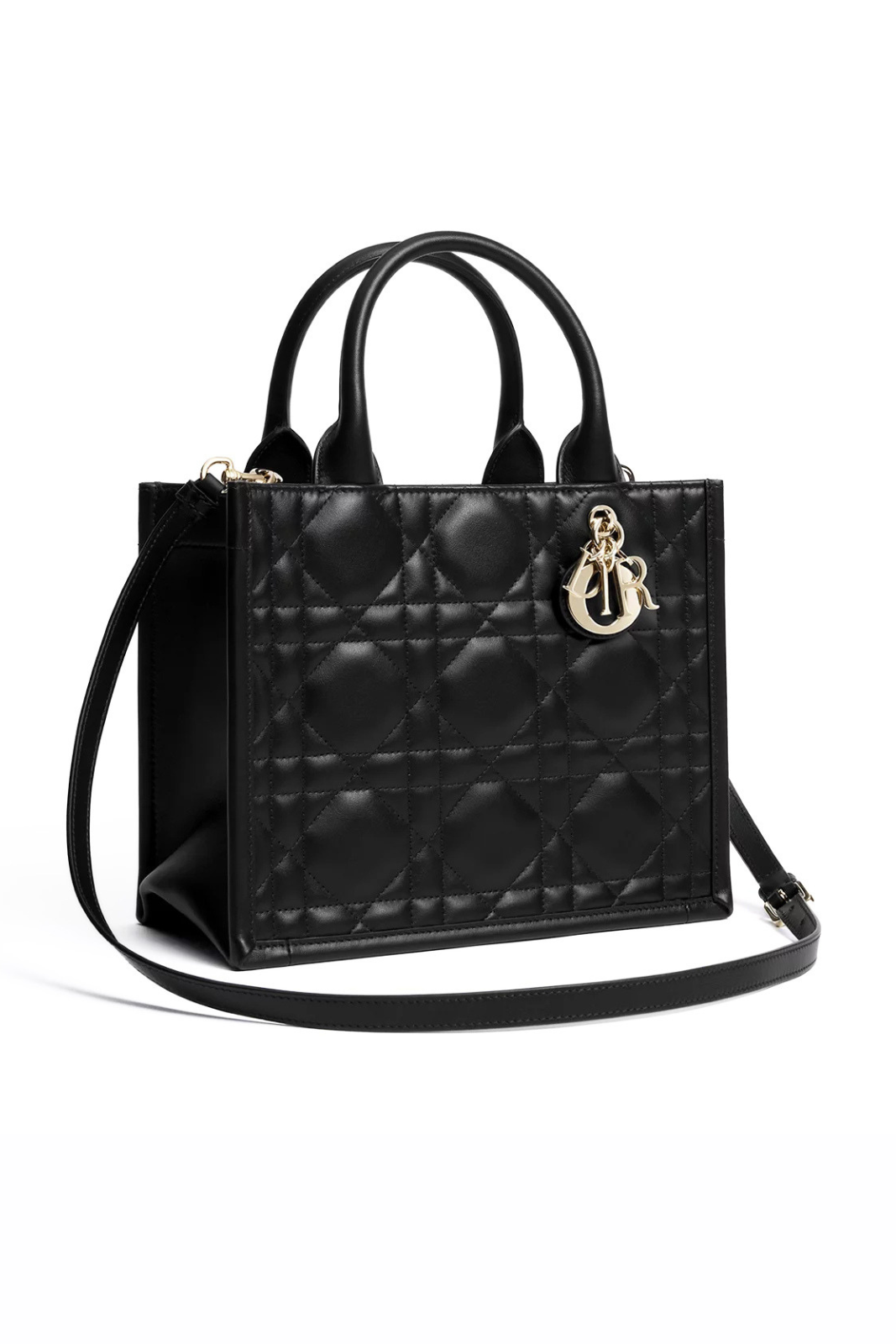 Dior Small Dior Book Tote Black Macrocannage Calfskin