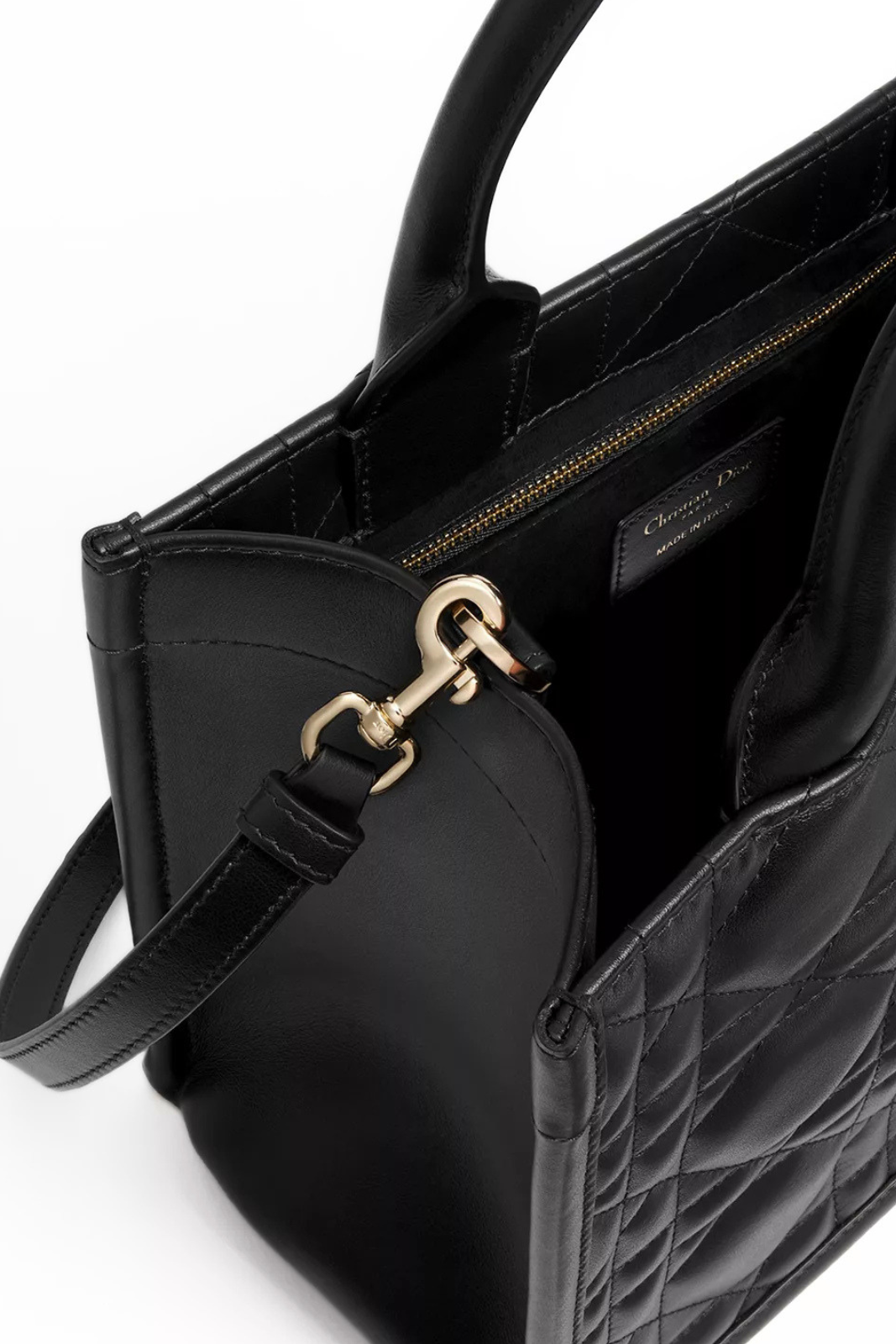 Dior Small Dior Book Tote Black Macrocannage Calfskin