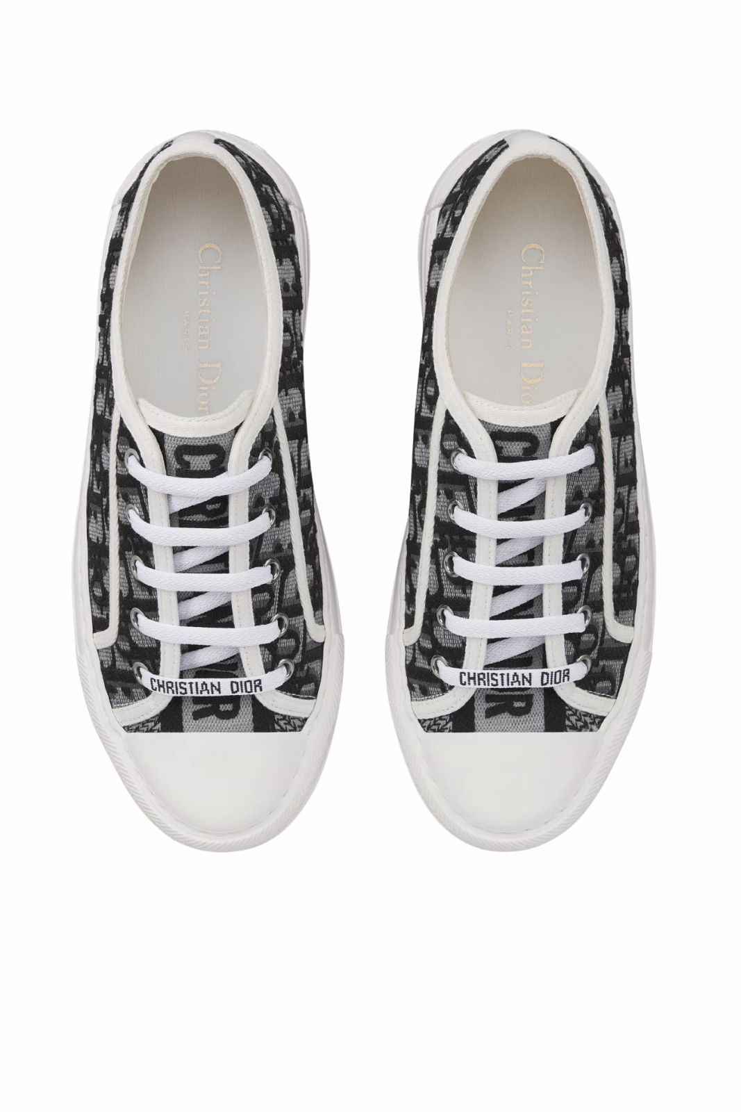 Dior Walk'n'Dior platform sneaker Cotone ricamato Dior Oblique grigio scuro