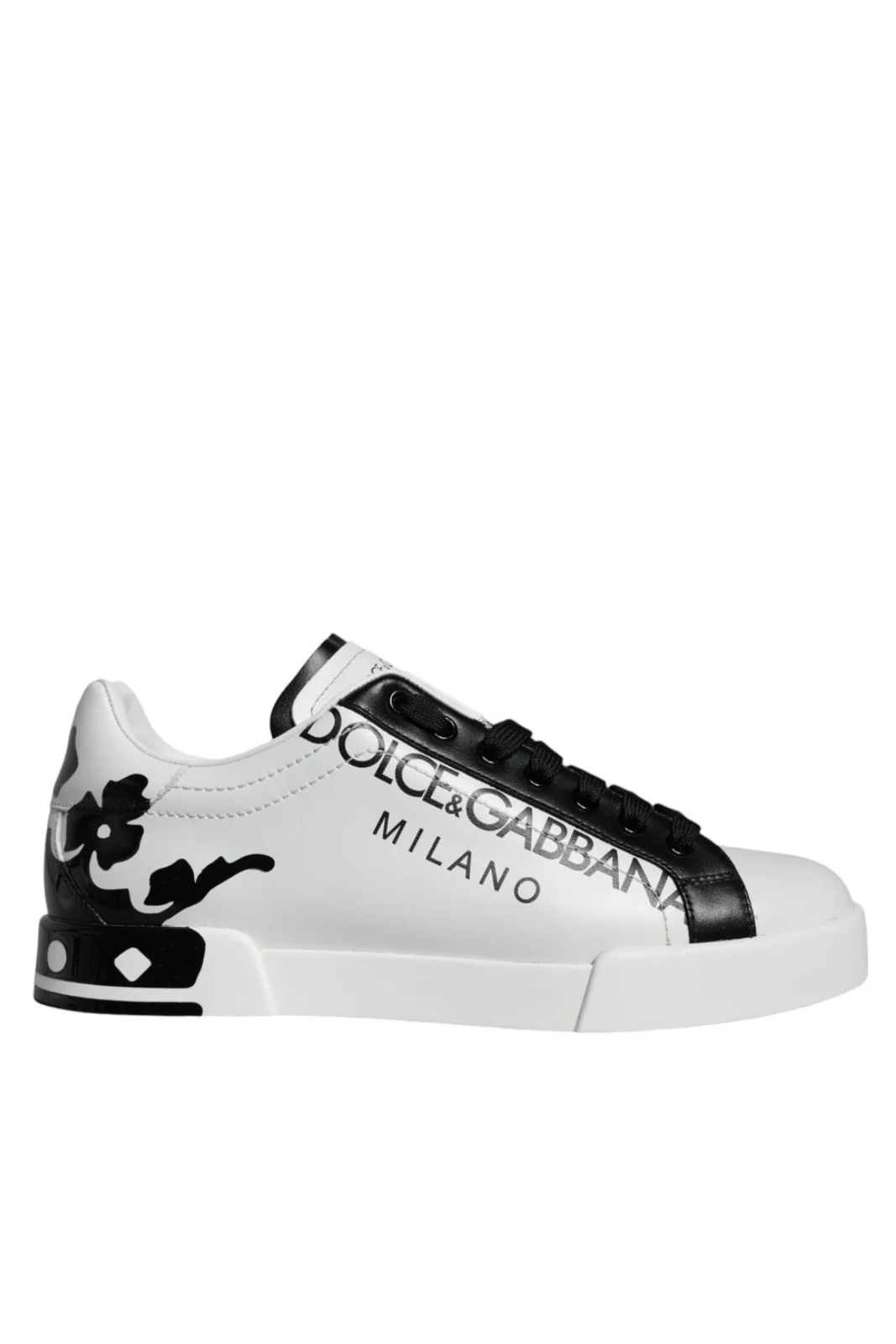 Dolce & Gabbana Portofino Crown Heel Logo Sneakers White