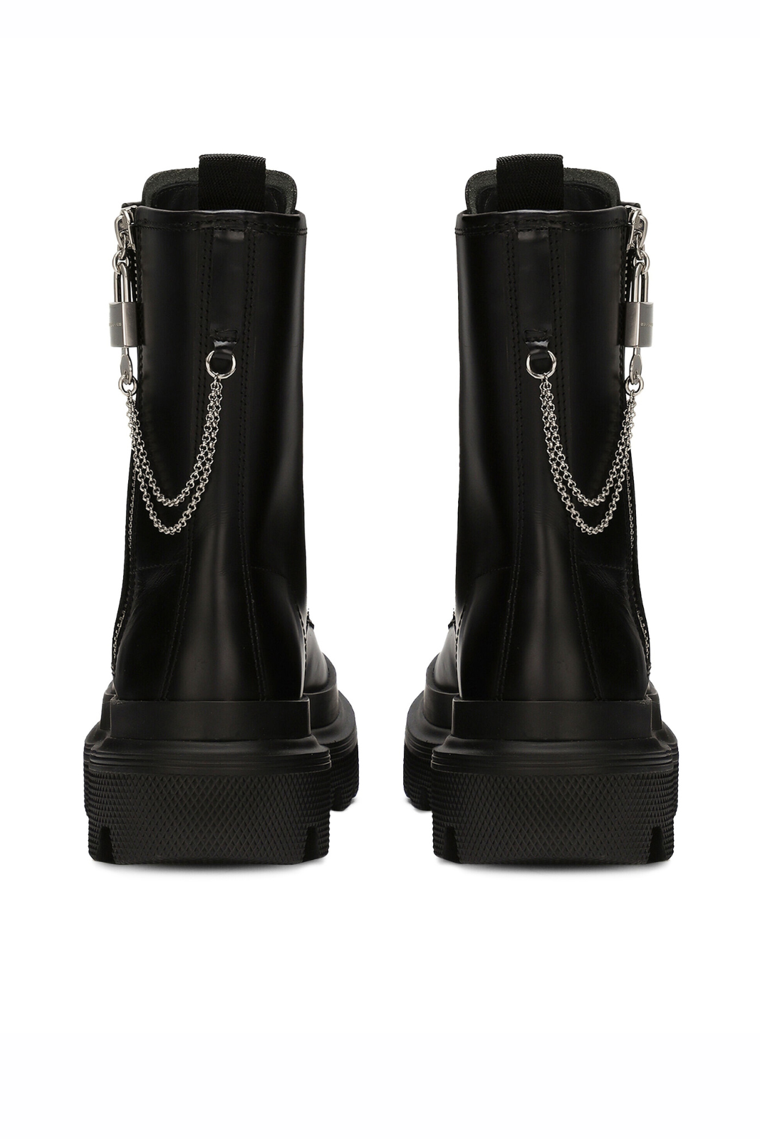 Dolce & Gabbana Leather combat boots Black