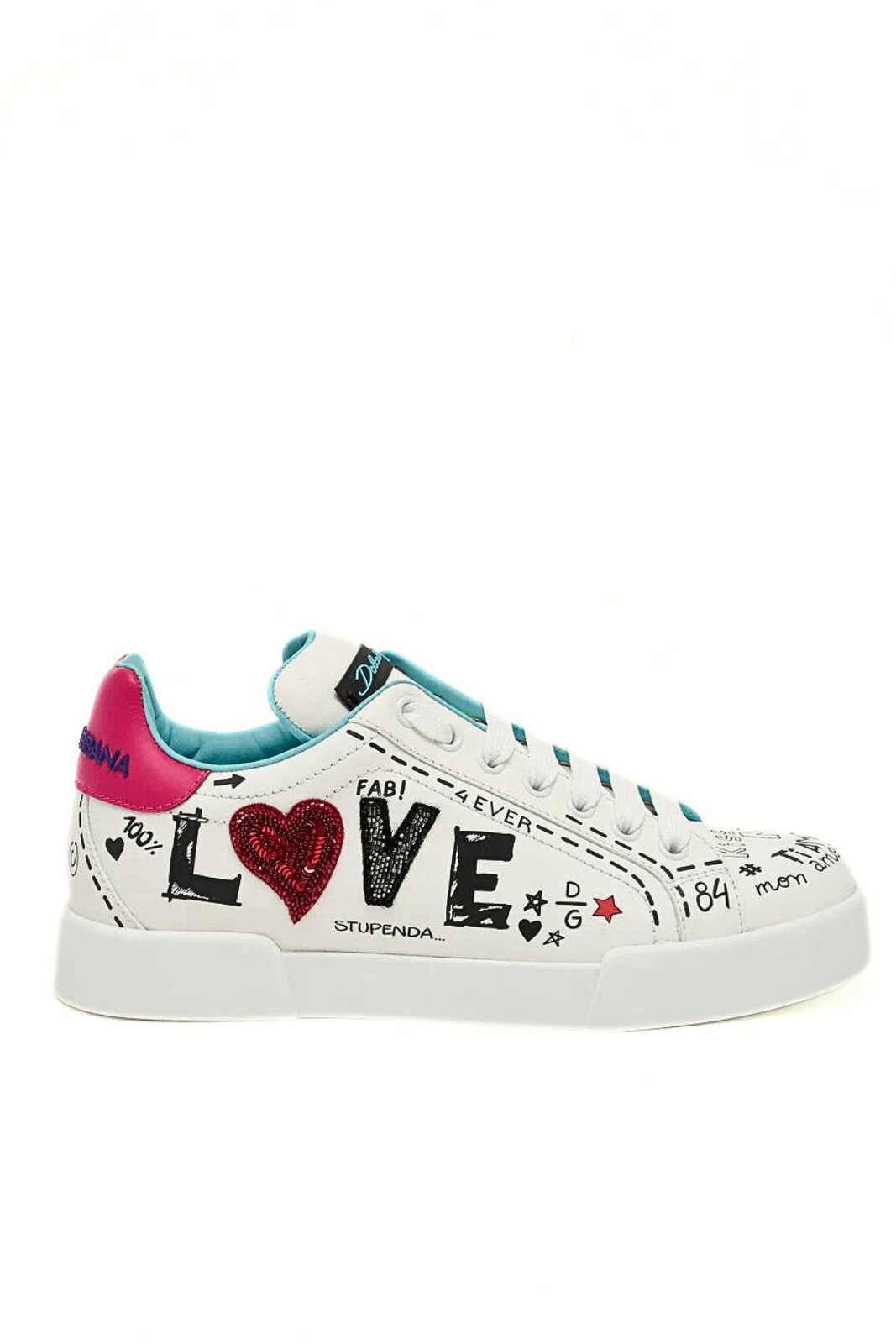 Dolce & Gabbana Love graffiti logo sneakers white