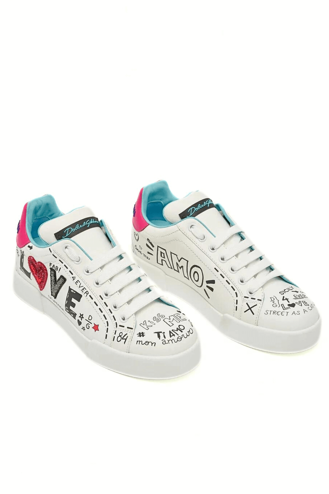 Dolce & Gabbana Love graffiti logo sneakers white
