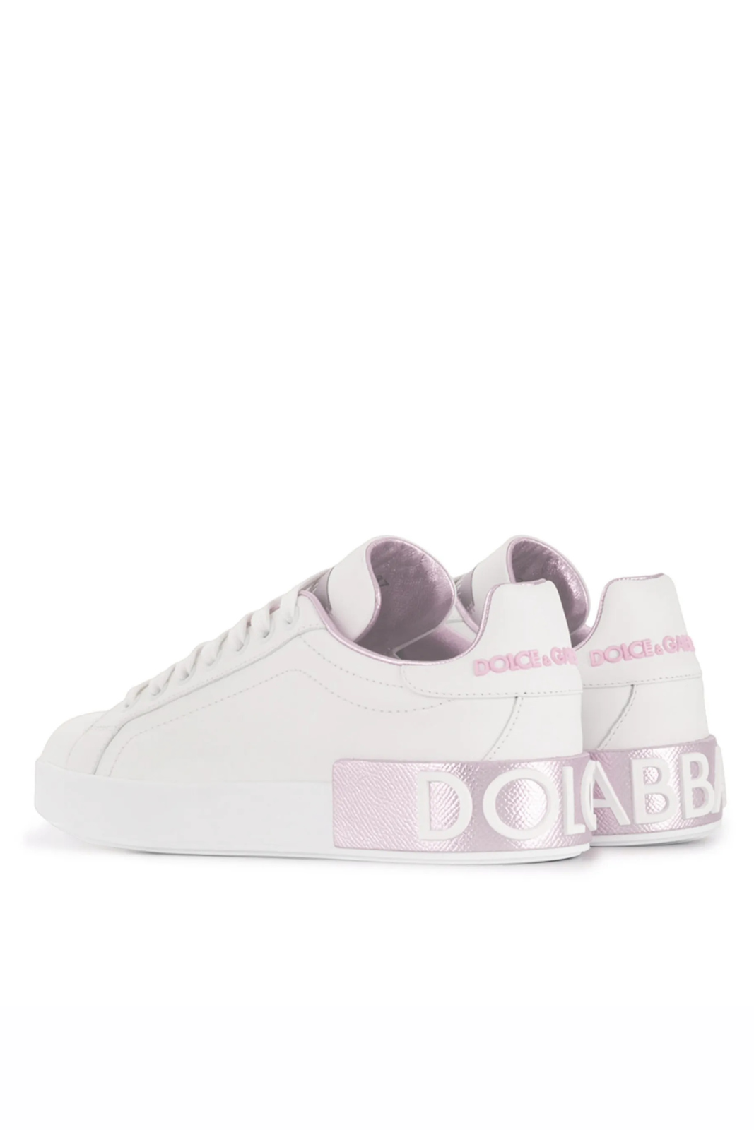 Dolce & Gabbana Portofino leather sneakers White Pink