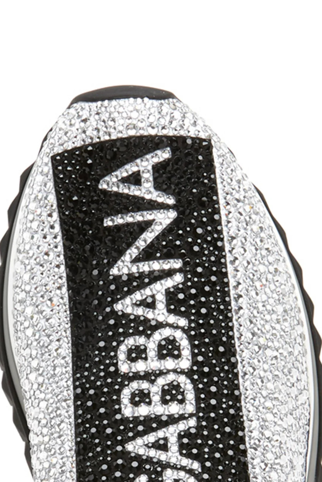 Dolce & Gabbana Sorrento Crystal Sneakers Black White Silver