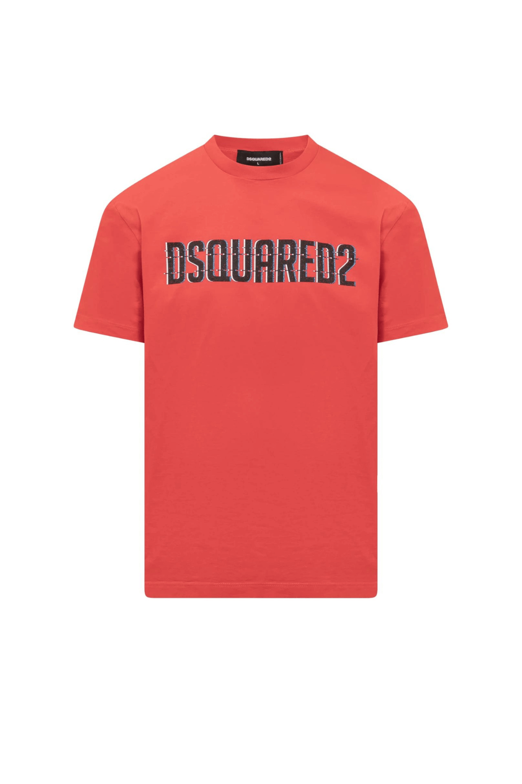 Тениска с кръгло деколте Dsquared2 Cotton с оранжево лого