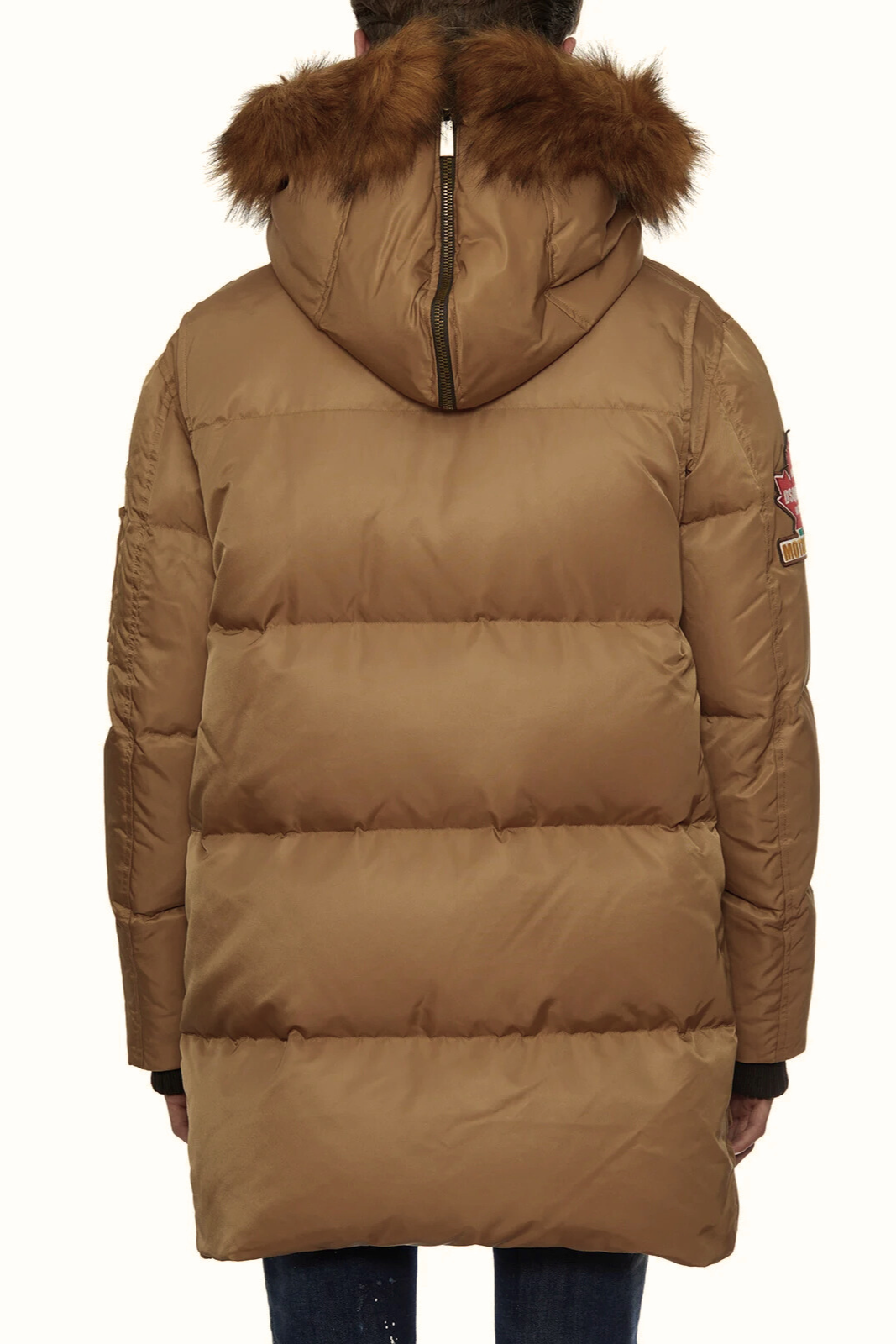 Dsquared2 Logo-Patch Hooded Padded Coat Brown